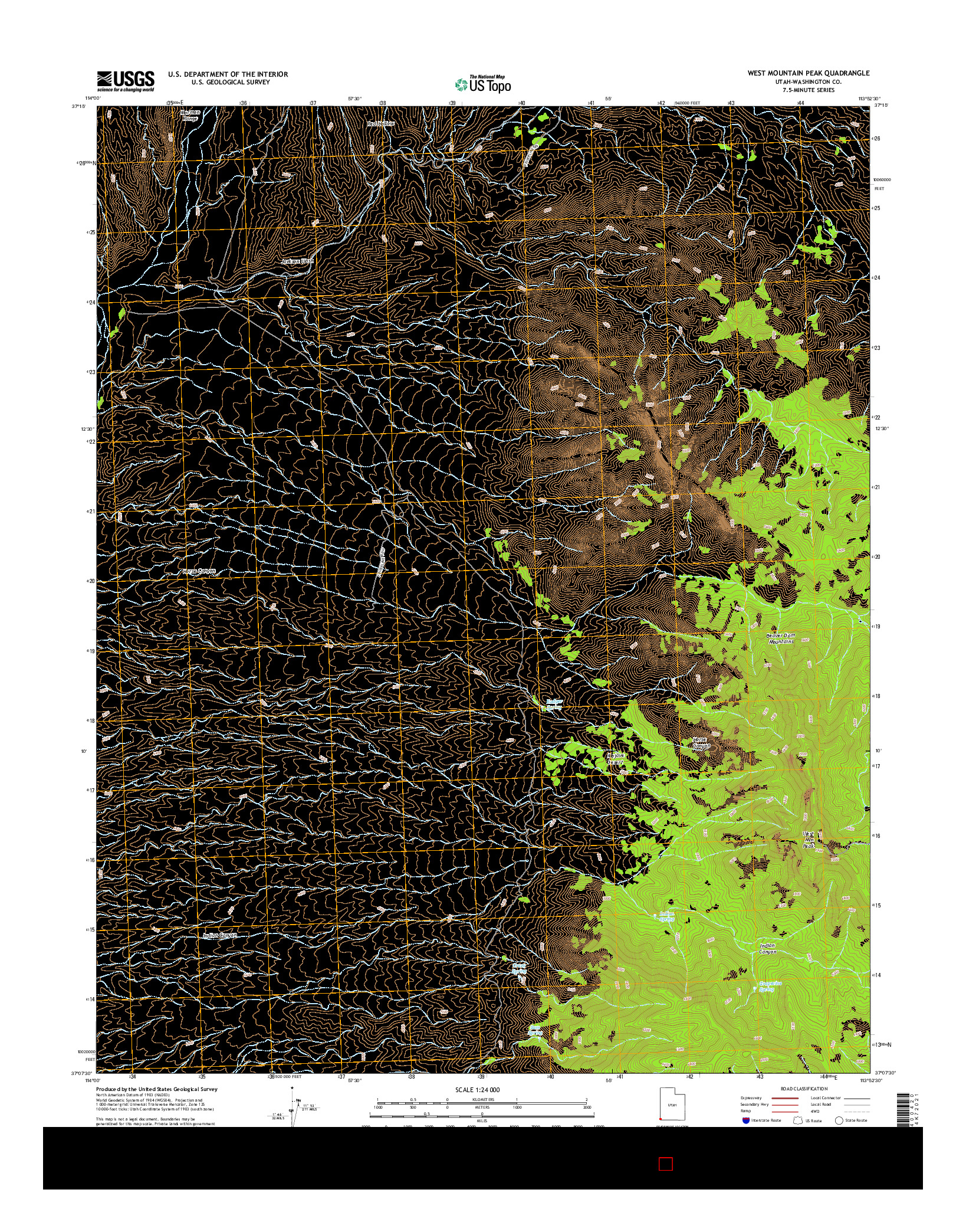 USGS US TOPO 7.5-MINUTE MAP FOR WEST MOUNTAIN PEAK, UT 2014