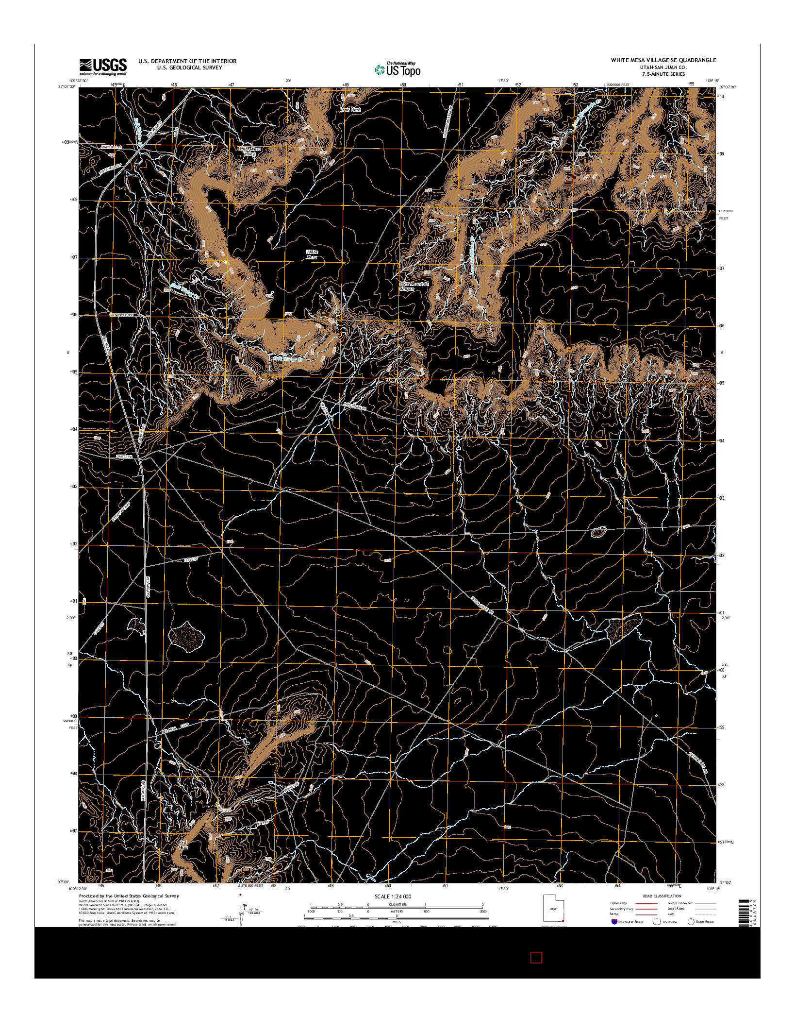 USGS US TOPO 7.5-MINUTE MAP FOR WHITE MESA VILLAGE SE, UT 2014