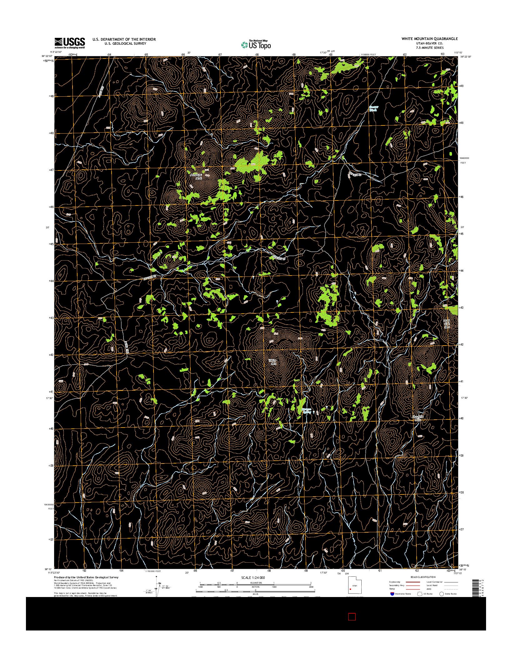 USGS US TOPO 7.5-MINUTE MAP FOR WHITE MOUNTAIN, UT 2014