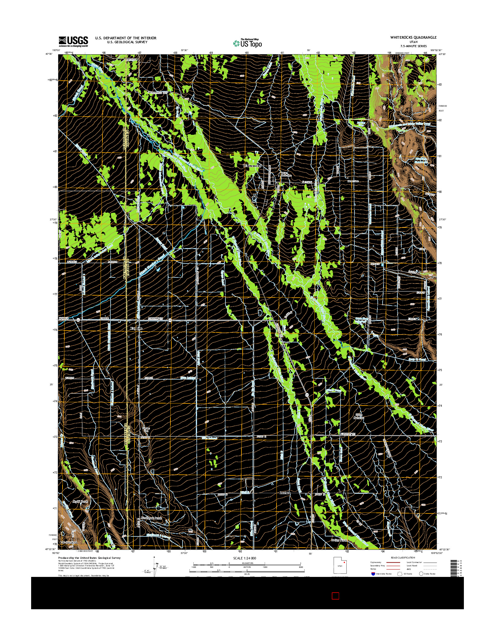 USGS US TOPO 7.5-MINUTE MAP FOR WHITEROCKS, UT 2014
