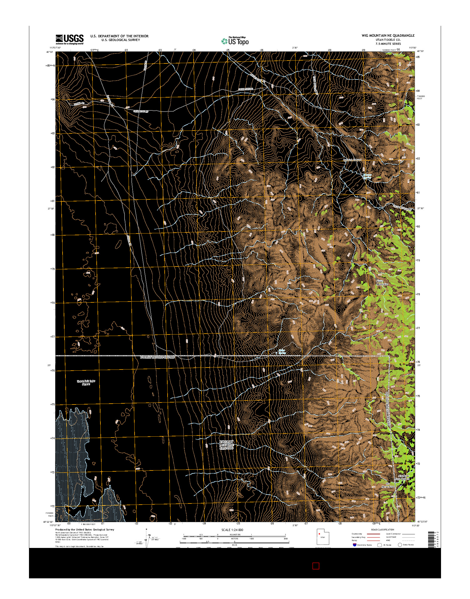 USGS US TOPO 7.5-MINUTE MAP FOR WIG MOUNTAIN NE, UT 2014