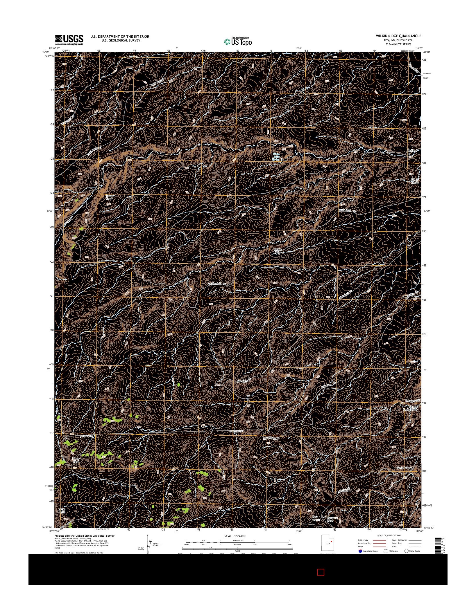 USGS US TOPO 7.5-MINUTE MAP FOR WILKIN RIDGE, UT 2014