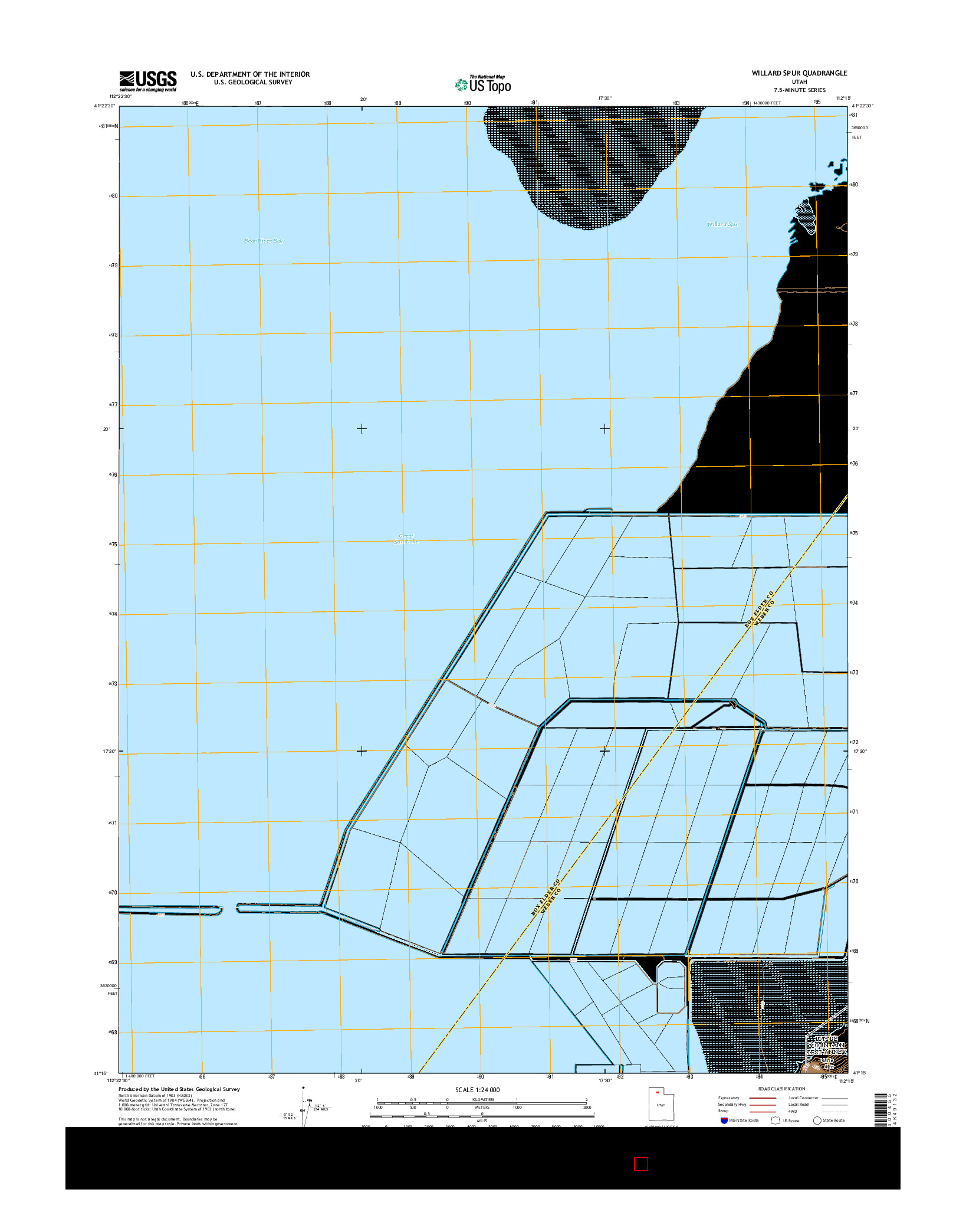 USGS US TOPO 7.5-MINUTE MAP FOR WILLARD SPUR, UT 2014