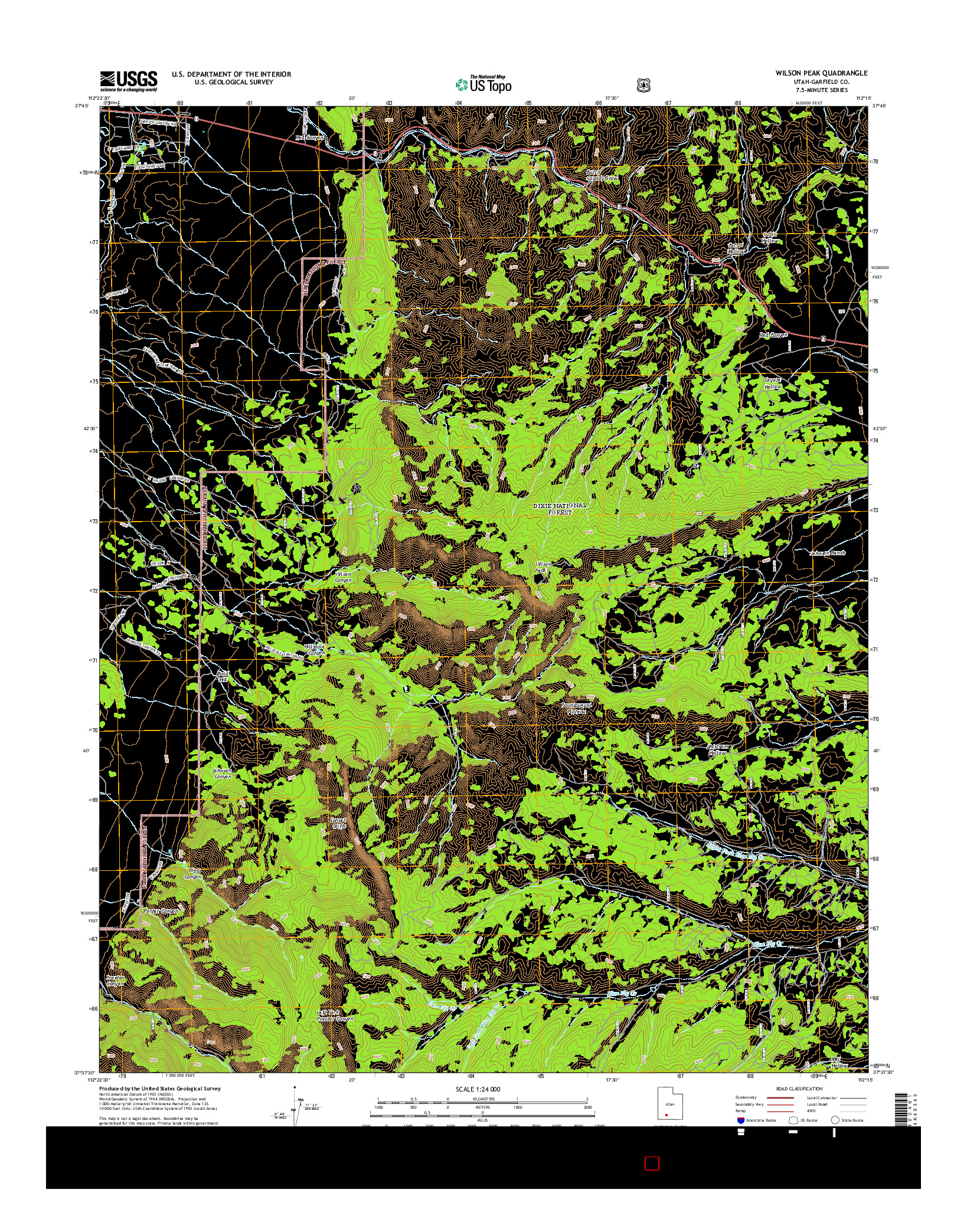 USGS US TOPO 7.5-MINUTE MAP FOR WILSON PEAK, UT 2014