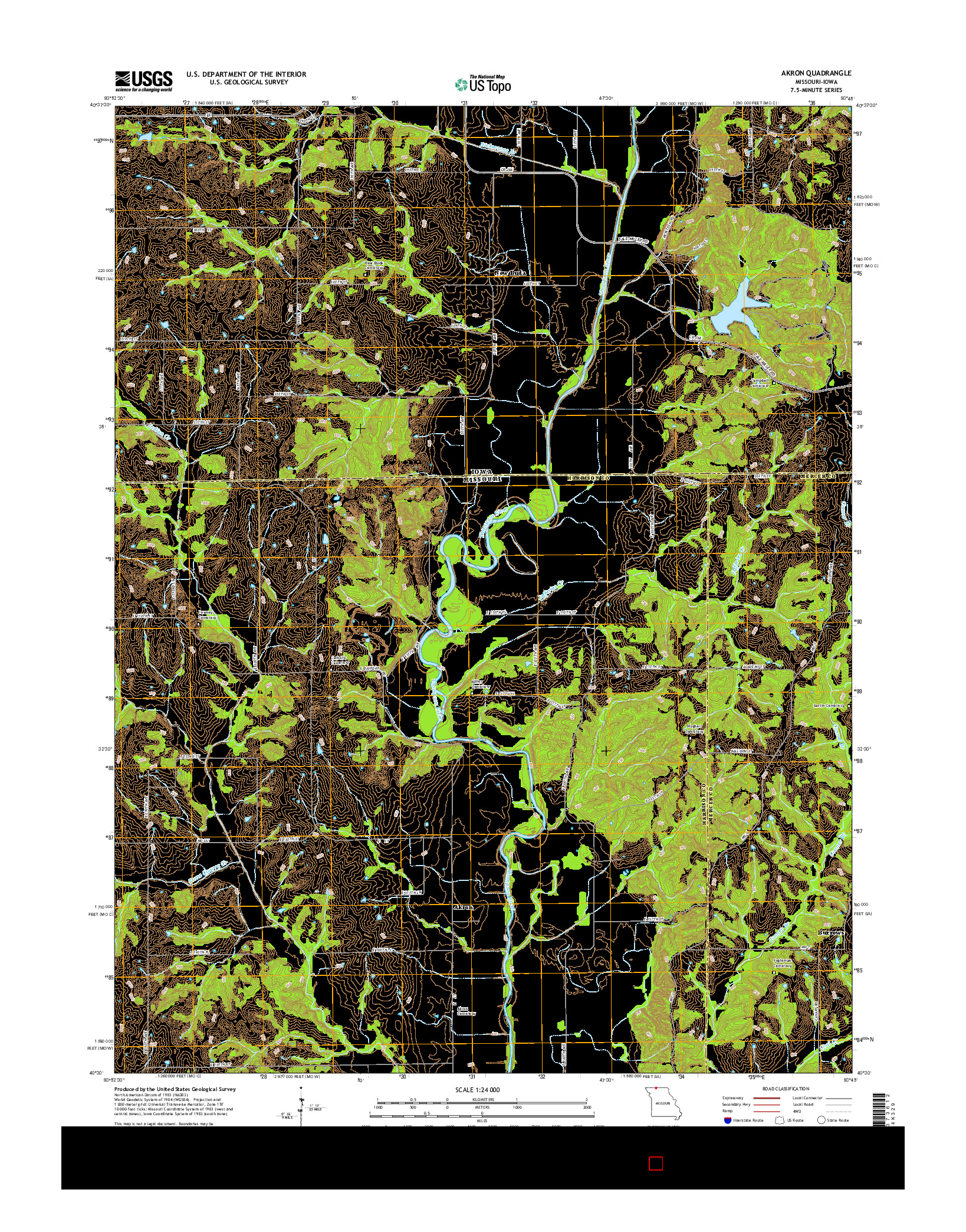 USGS US TOPO 7.5-MINUTE MAP FOR AKRON, MO-IA 2015