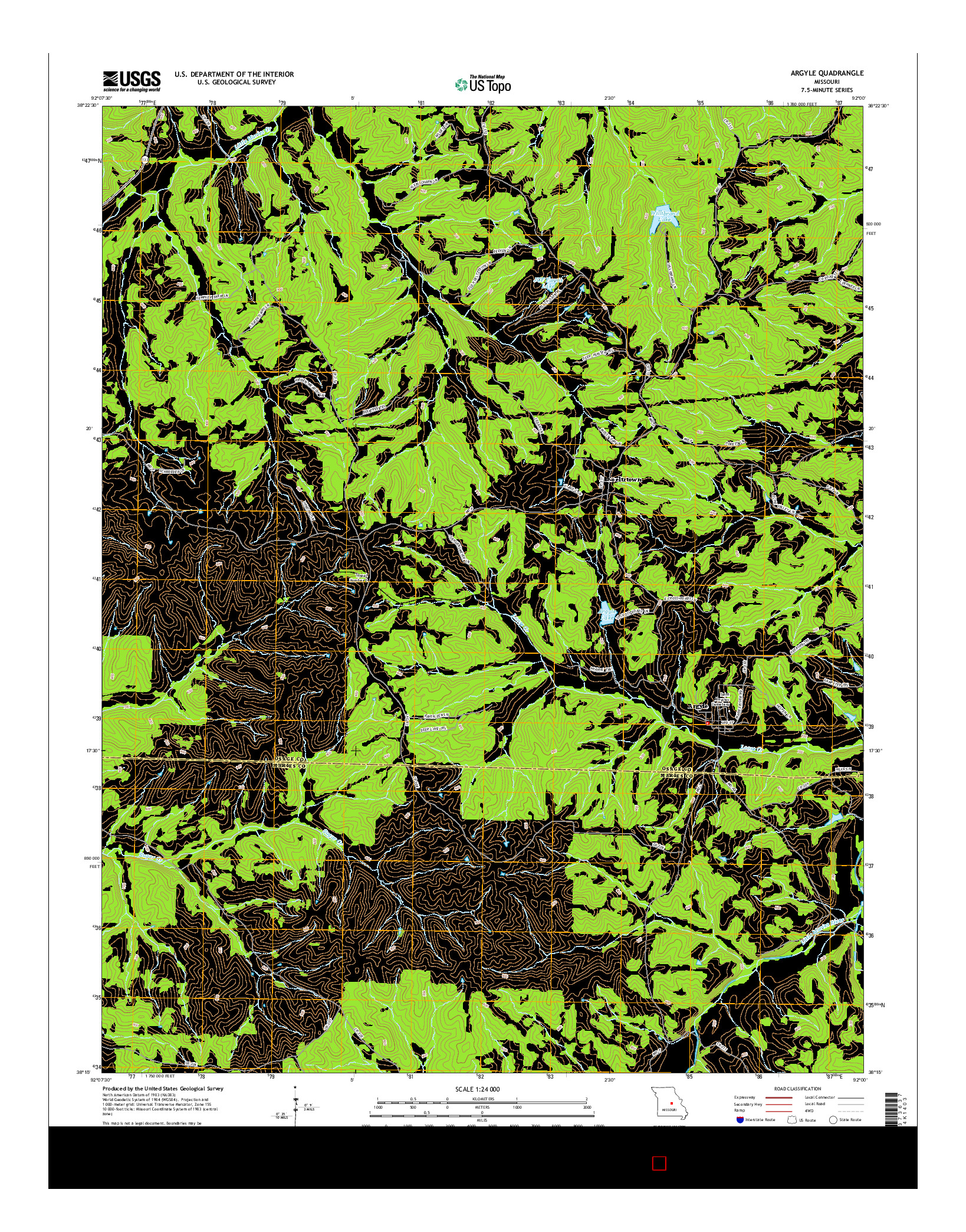 USGS US TOPO 7.5-MINUTE MAP FOR ARGYLE, MO 2015