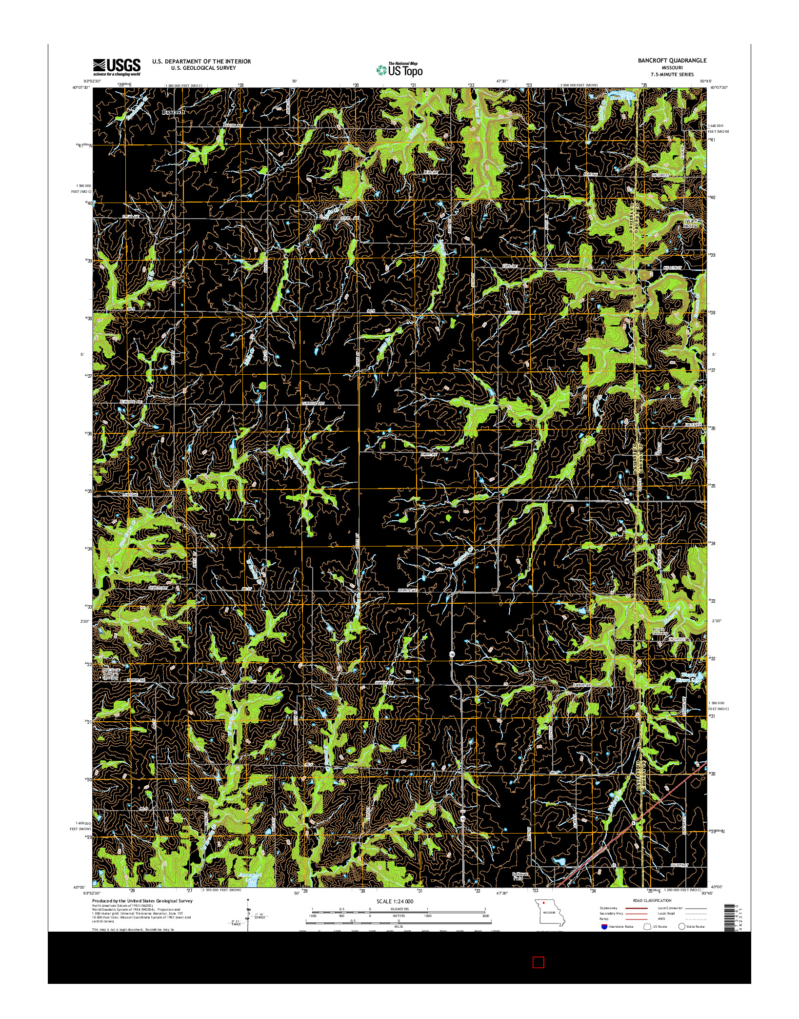 USGS US TOPO 7.5-MINUTE MAP FOR BANCROFT, MO 2015