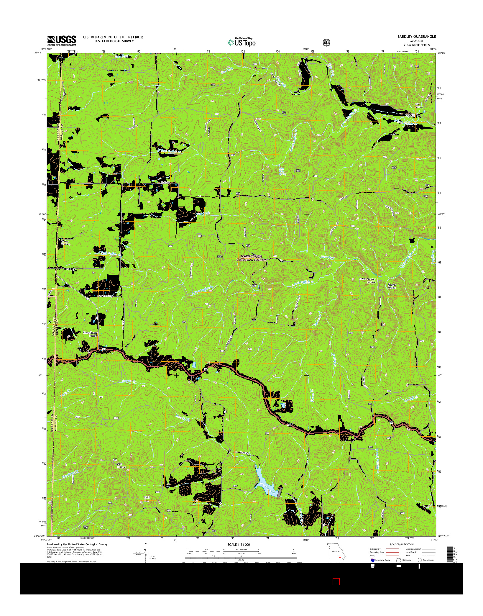 USGS US TOPO 7.5-MINUTE MAP FOR BARDLEY, MO 2015