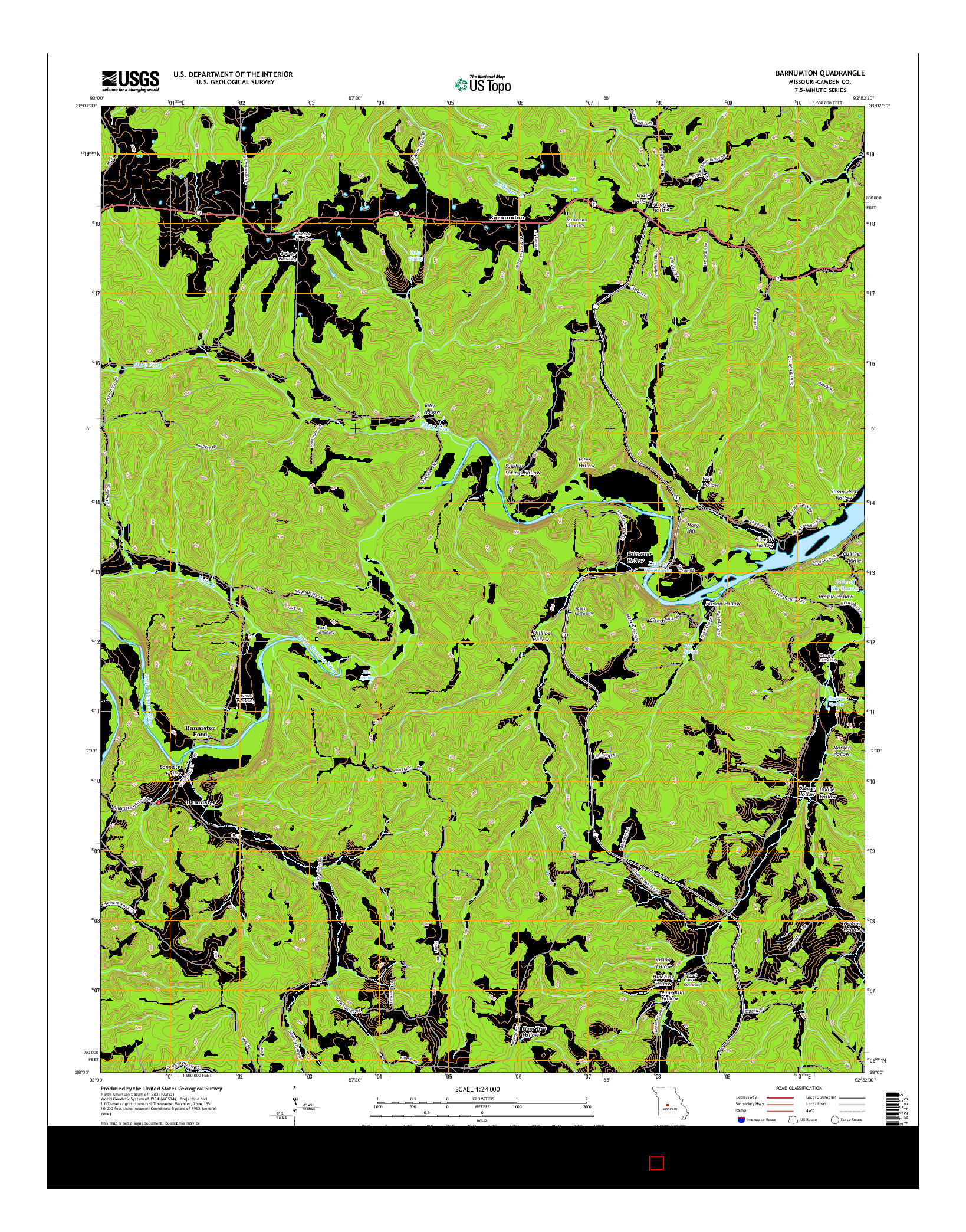 USGS US TOPO 7.5-MINUTE MAP FOR BARNUMTON, MO 2015
