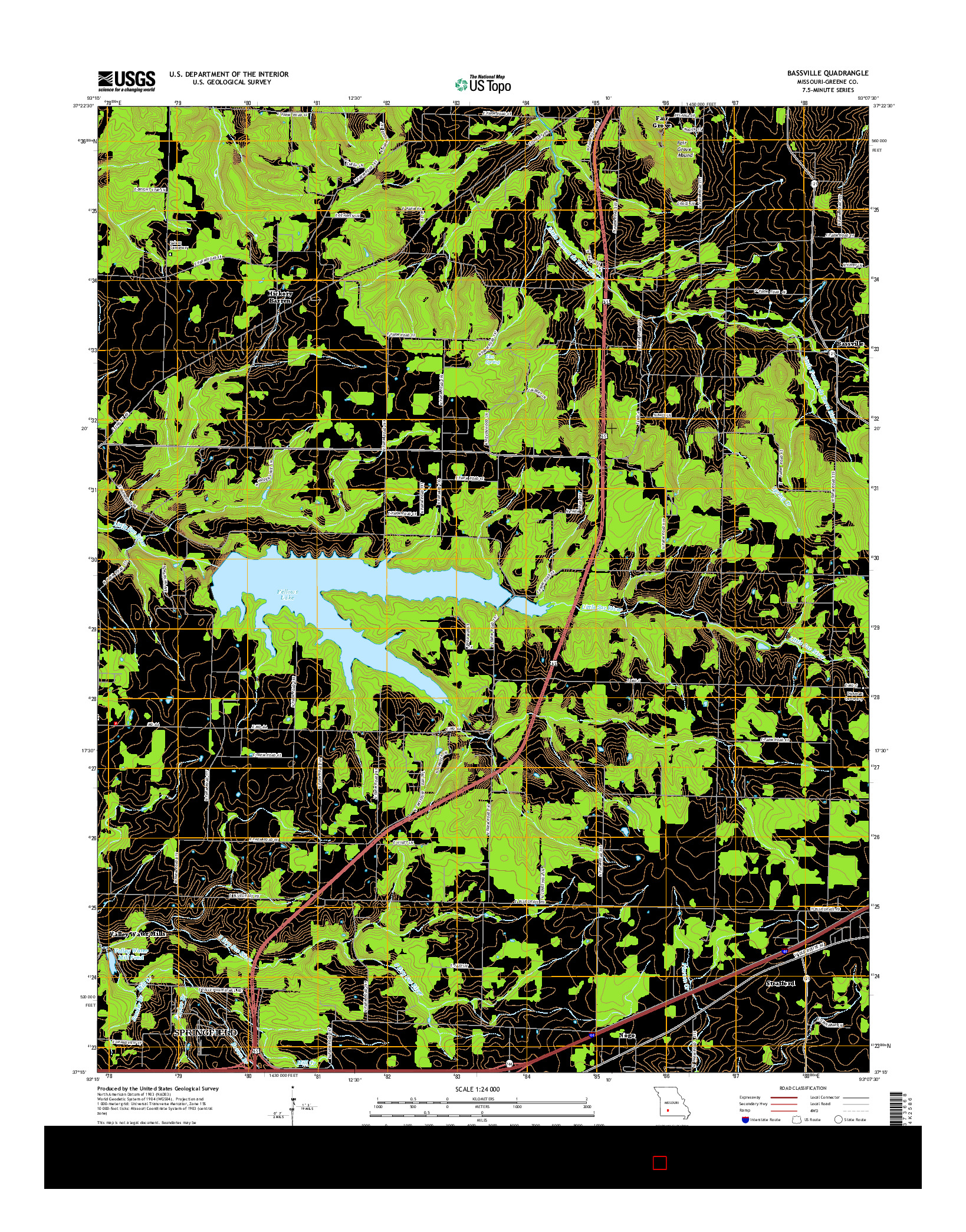 USGS US TOPO 7.5-MINUTE MAP FOR BASSVILLE, MO 2015