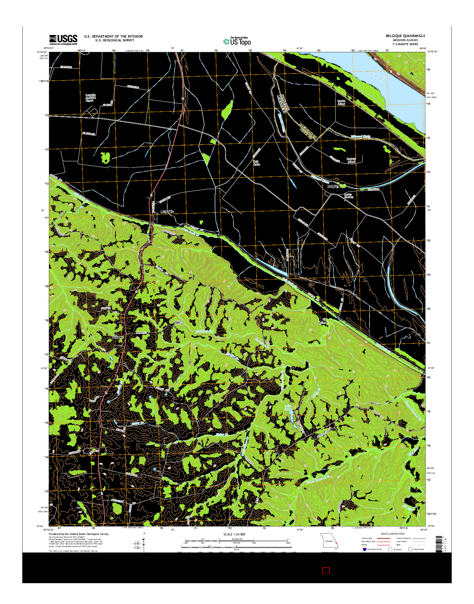 USGS US TOPO 7.5-MINUTE MAP FOR BELGIQUE, MO-IL 2015