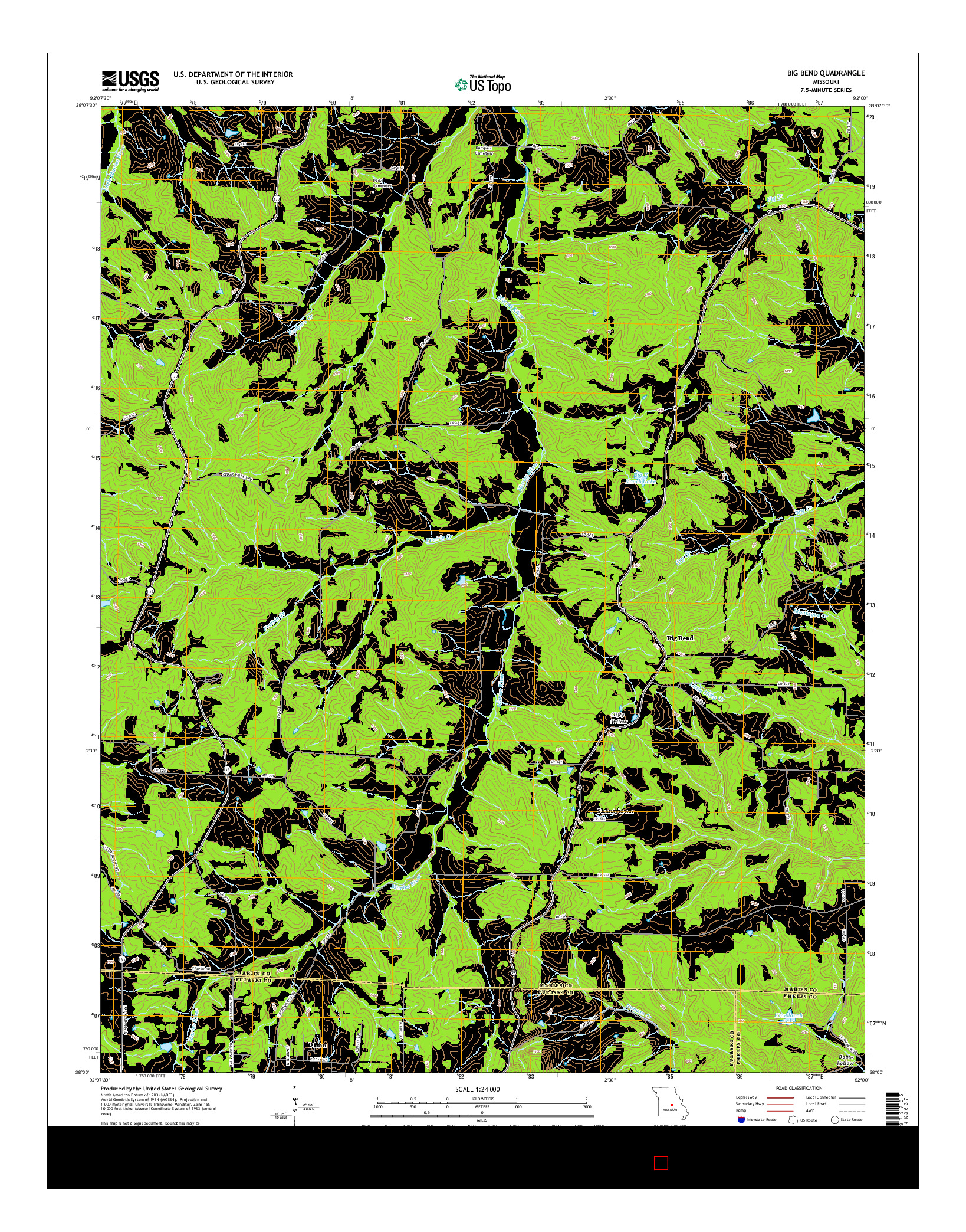 USGS US TOPO 7.5-MINUTE MAP FOR BIG BEND, MO 2015