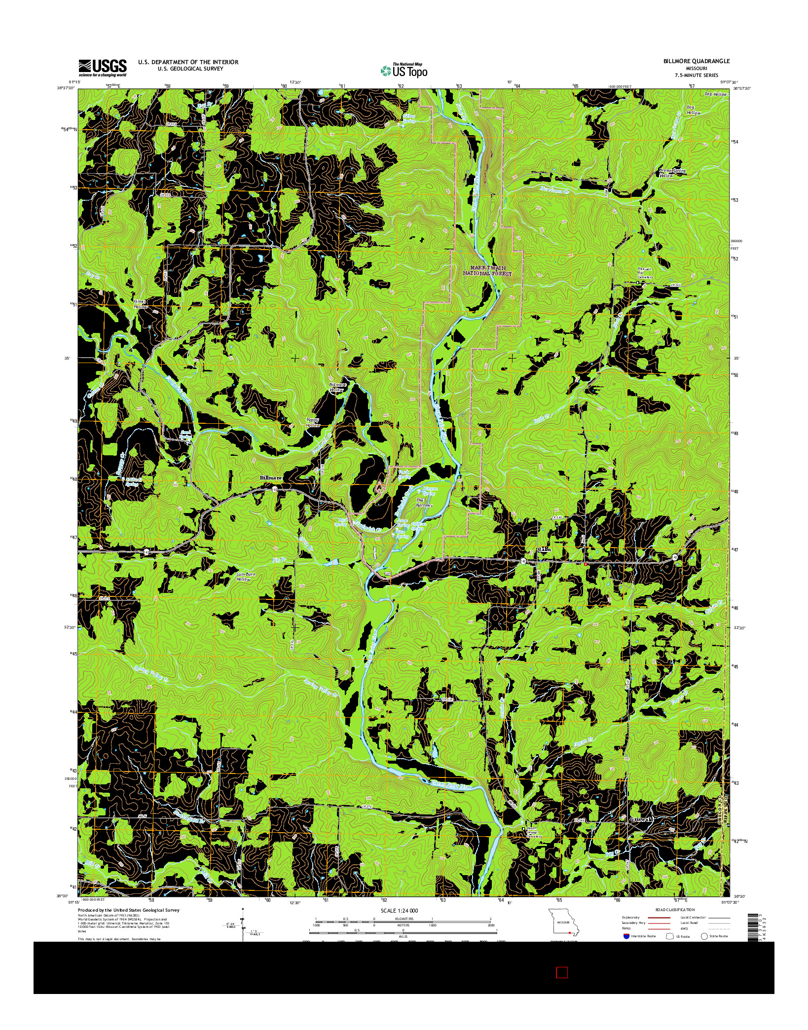 USGS US TOPO 7.5-MINUTE MAP FOR BILLMORE, MO 2015