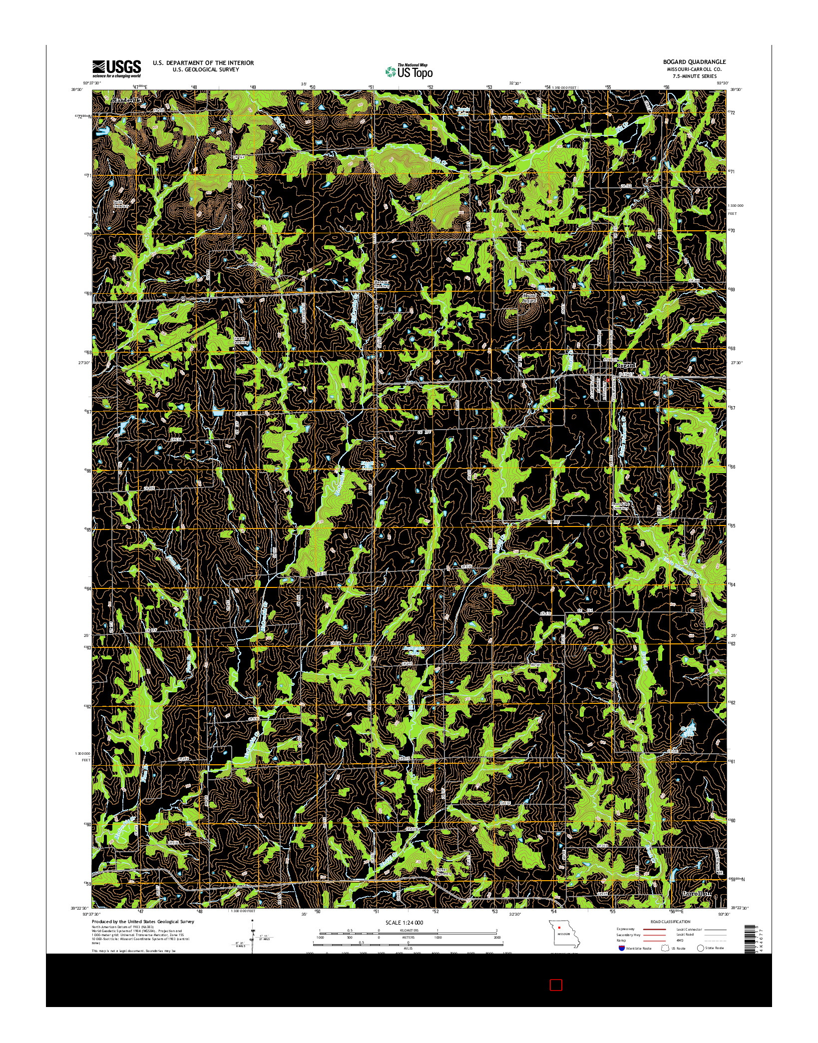 USGS US TOPO 7.5-MINUTE MAP FOR BOGARD, MO 2015