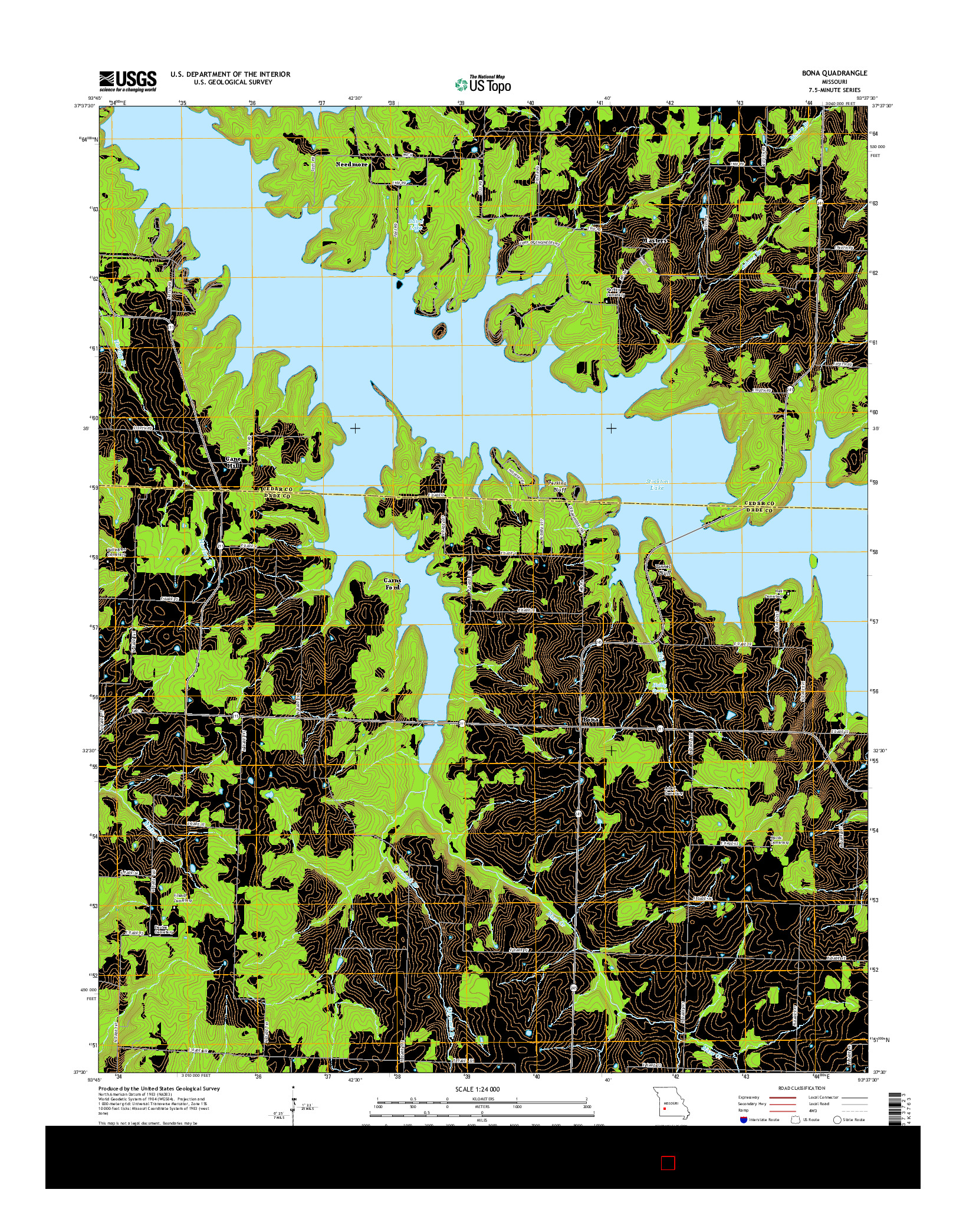 USGS US TOPO 7.5-MINUTE MAP FOR BONA, MO 2015
