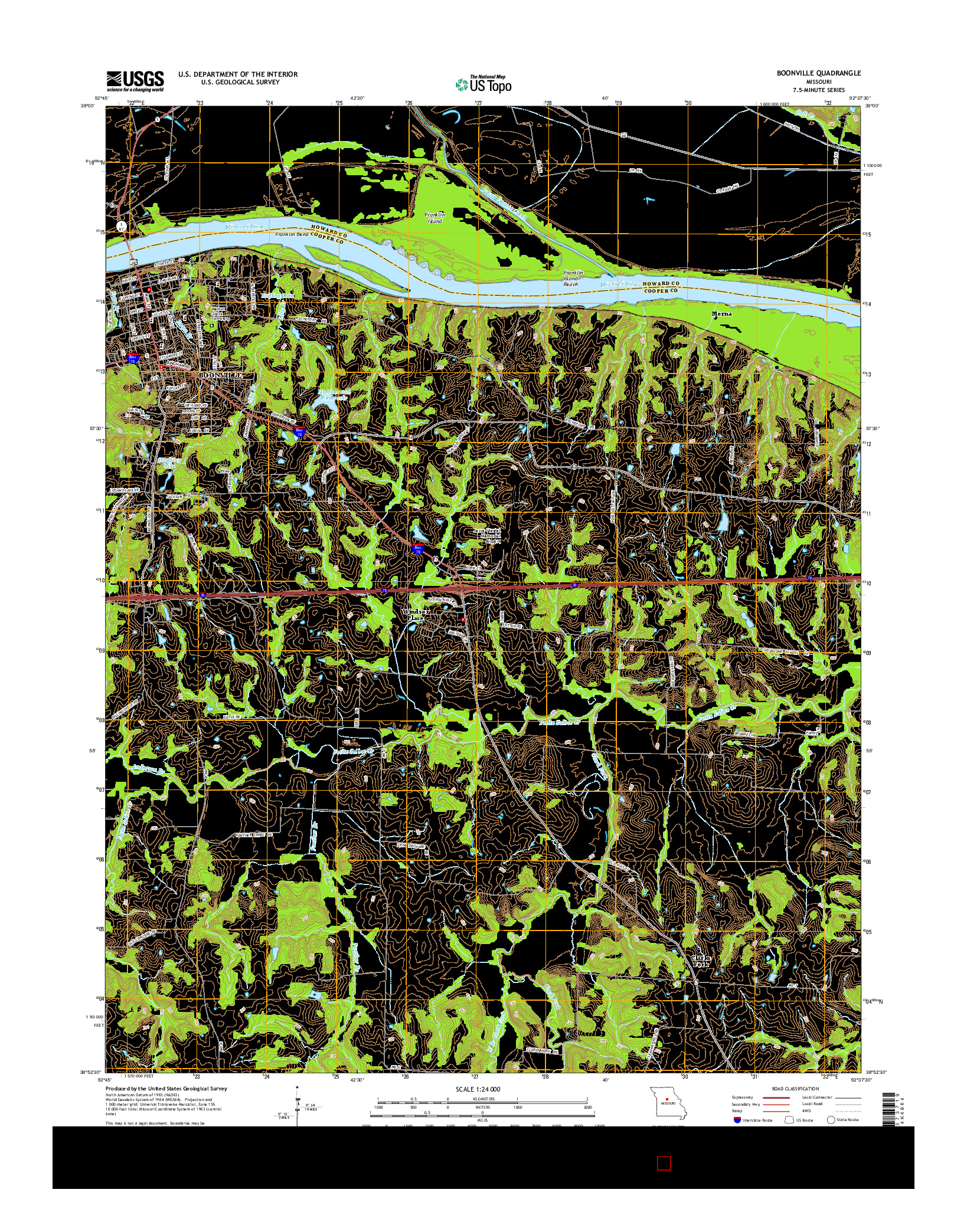 USGS US TOPO 7.5-MINUTE MAP FOR BOONVILLE, MO 2015