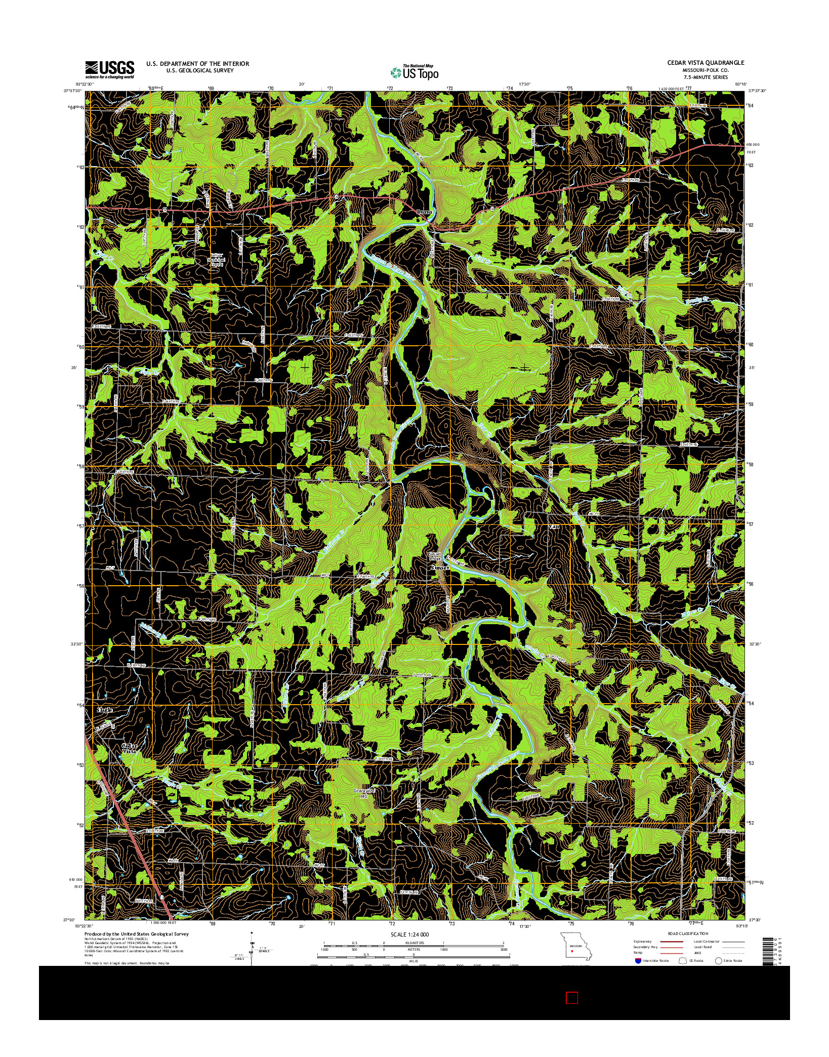 USGS US TOPO 7.5-MINUTE MAP FOR CEDAR VISTA, MO 2015