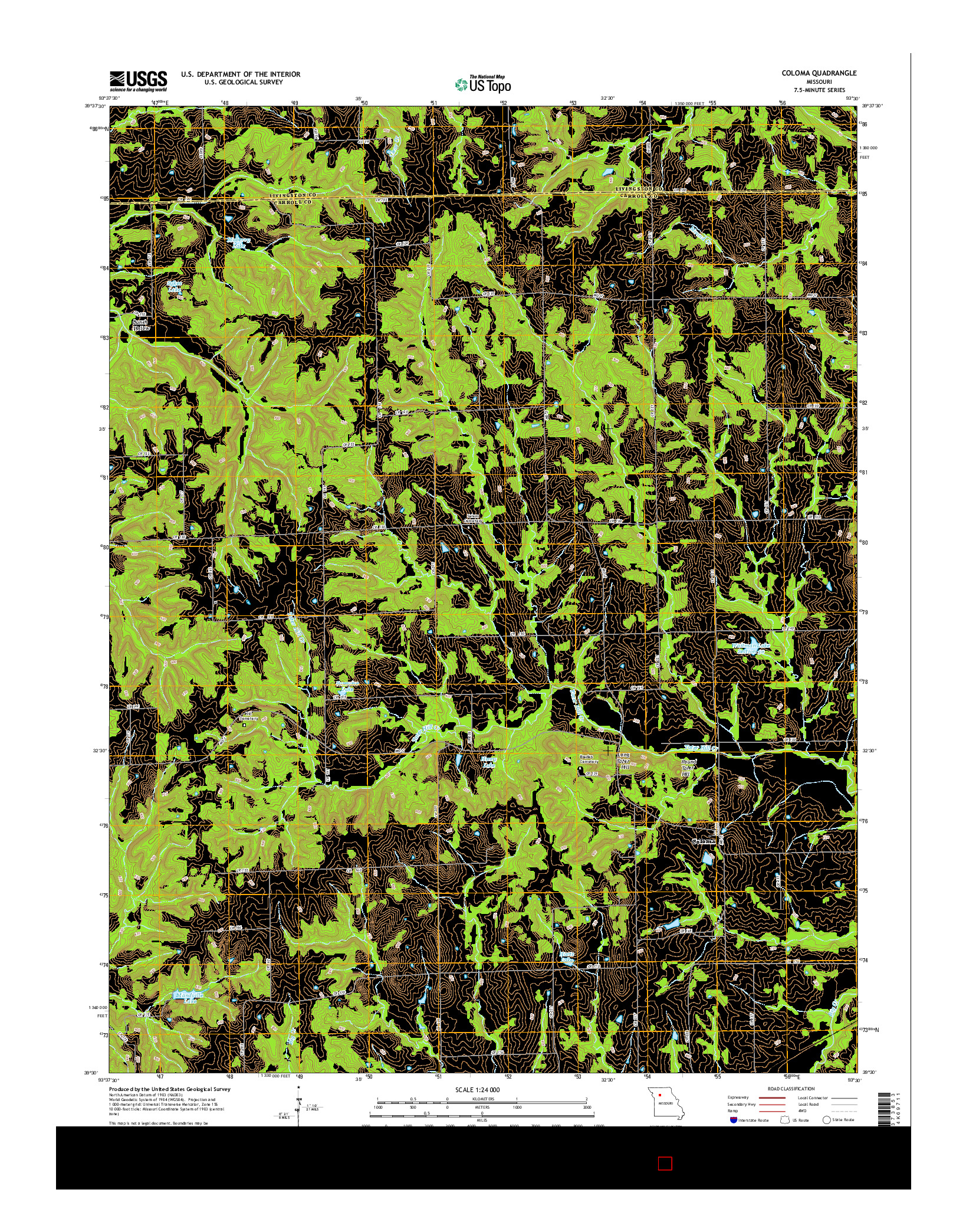 USGS US TOPO 7.5-MINUTE MAP FOR COLOMA, MO 2015