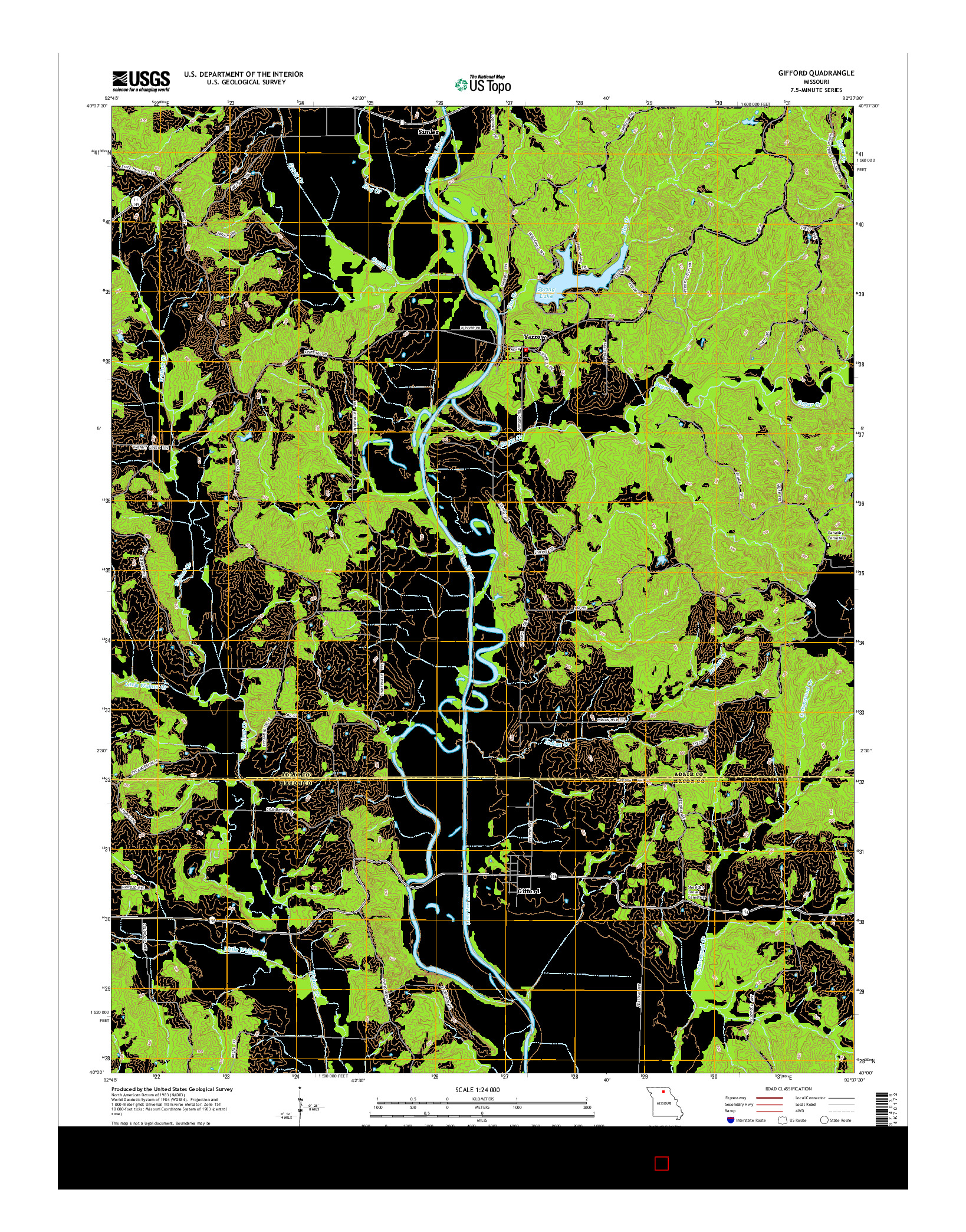 USGS US TOPO 7.5-MINUTE MAP FOR GIFFORD, MO 2015
