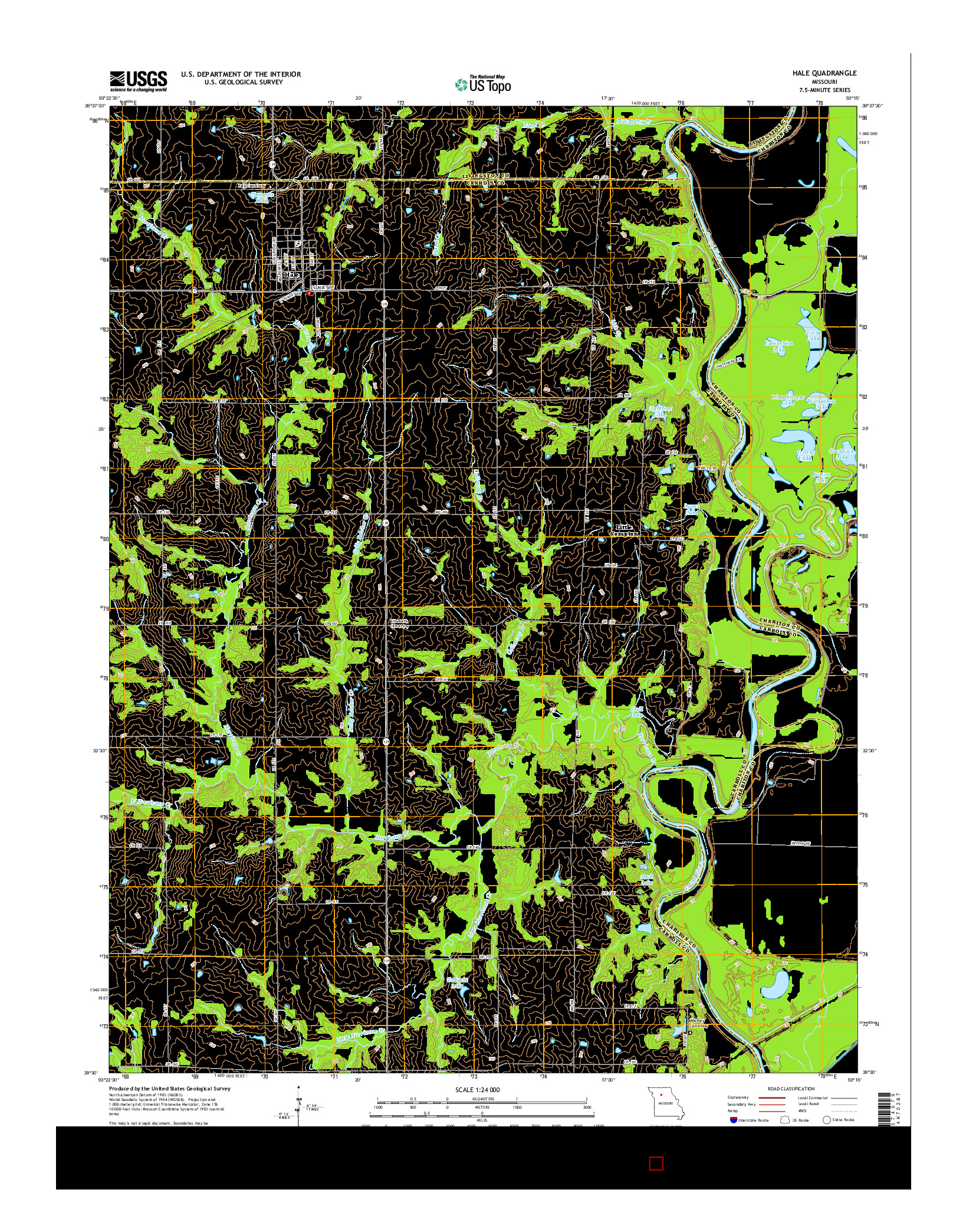 USGS US TOPO 7.5-MINUTE MAP FOR HALE, MO 2015