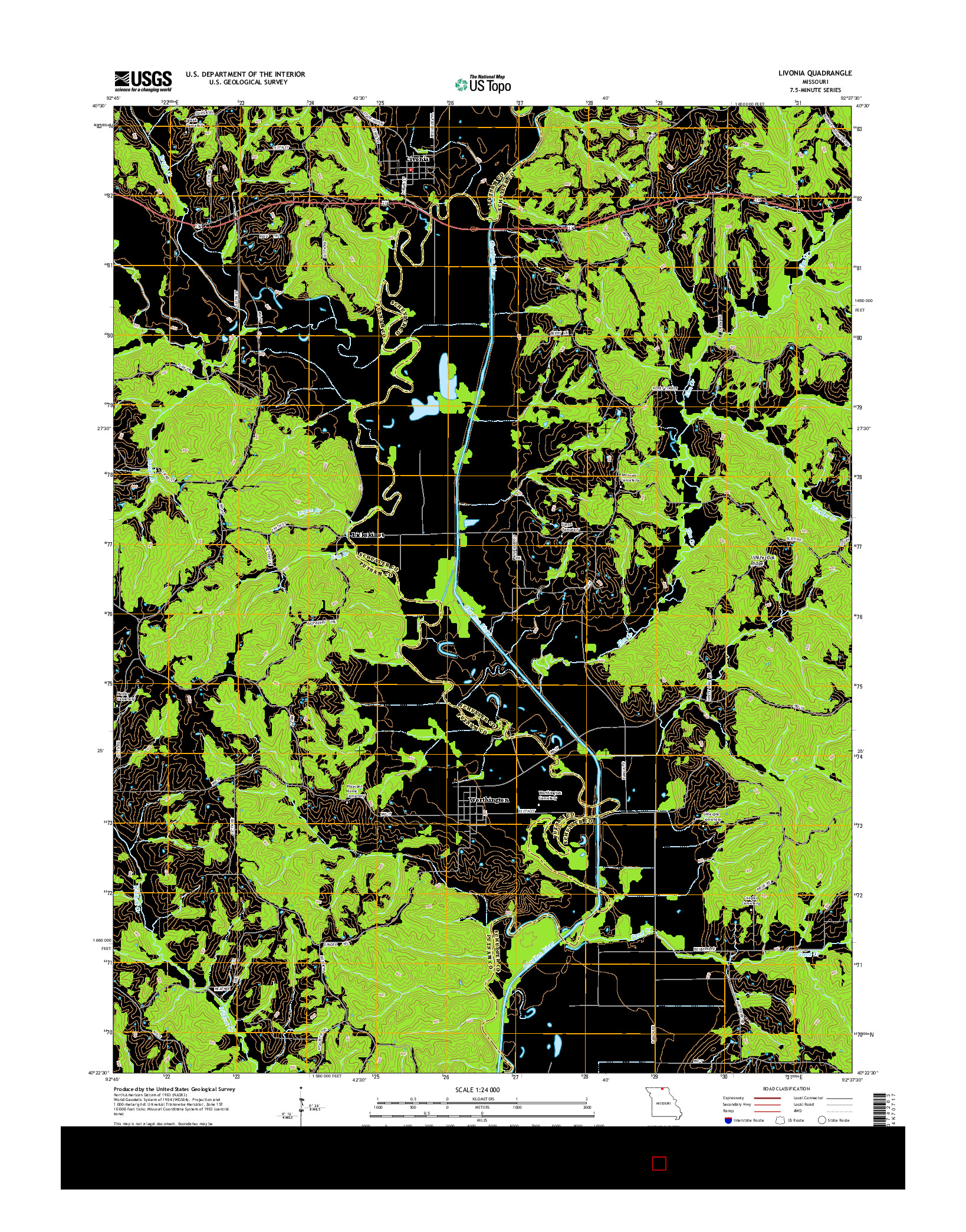 USGS US TOPO 7.5-MINUTE MAP FOR LIVONIA, MO 2015