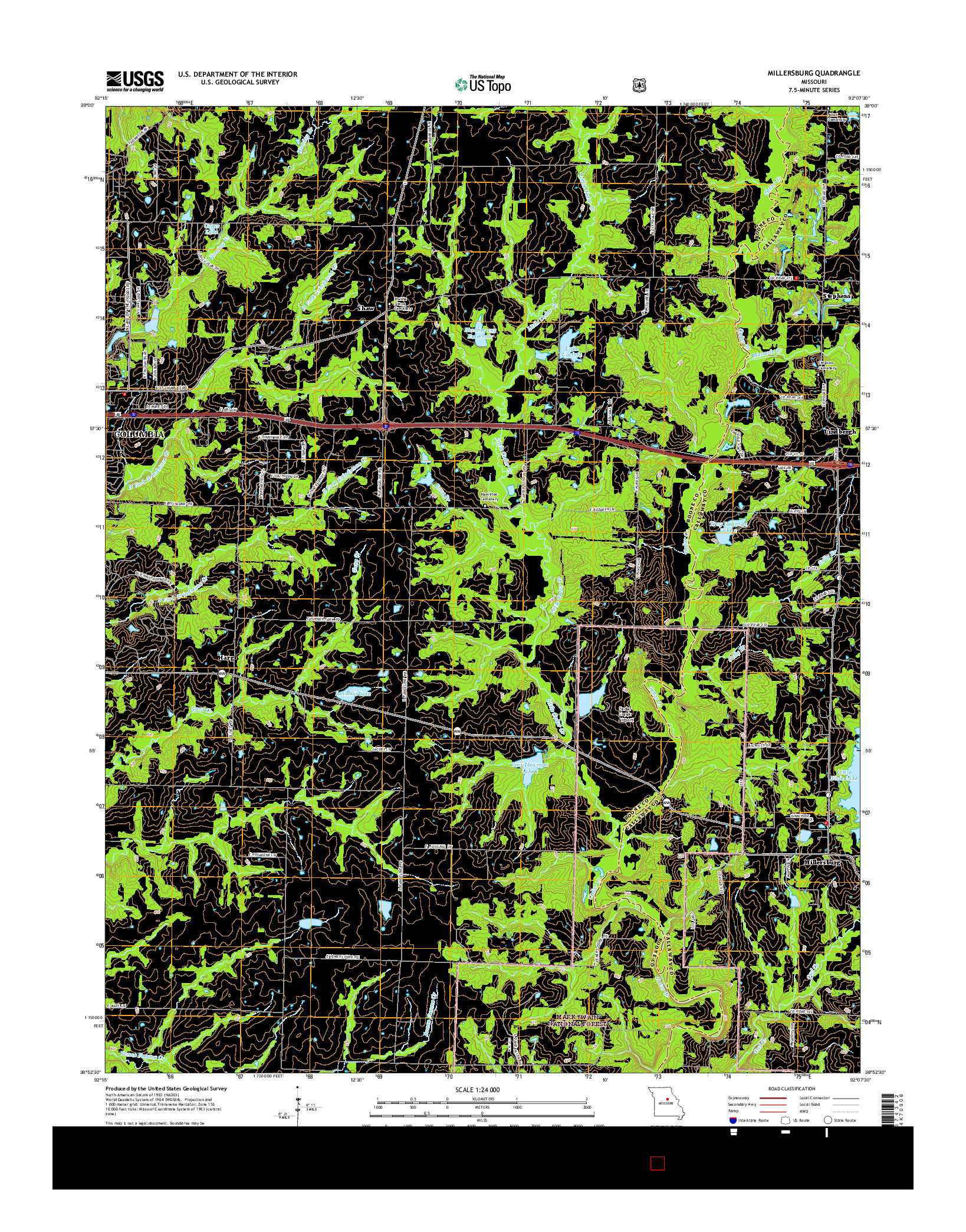 USGS US TOPO 7.5-MINUTE MAP FOR MILLERSBURG, MO 2015