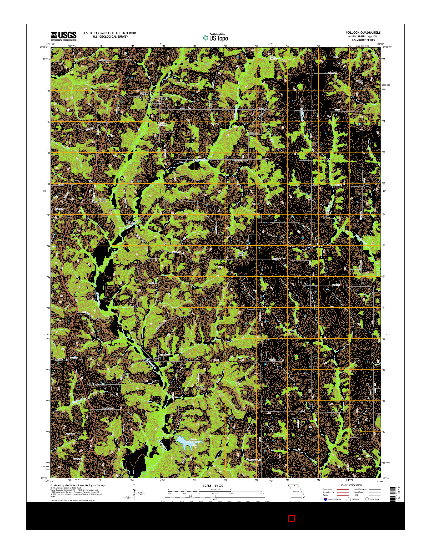 USGS US TOPO 7.5-MINUTE MAP FOR POLLOCK, MO 2015