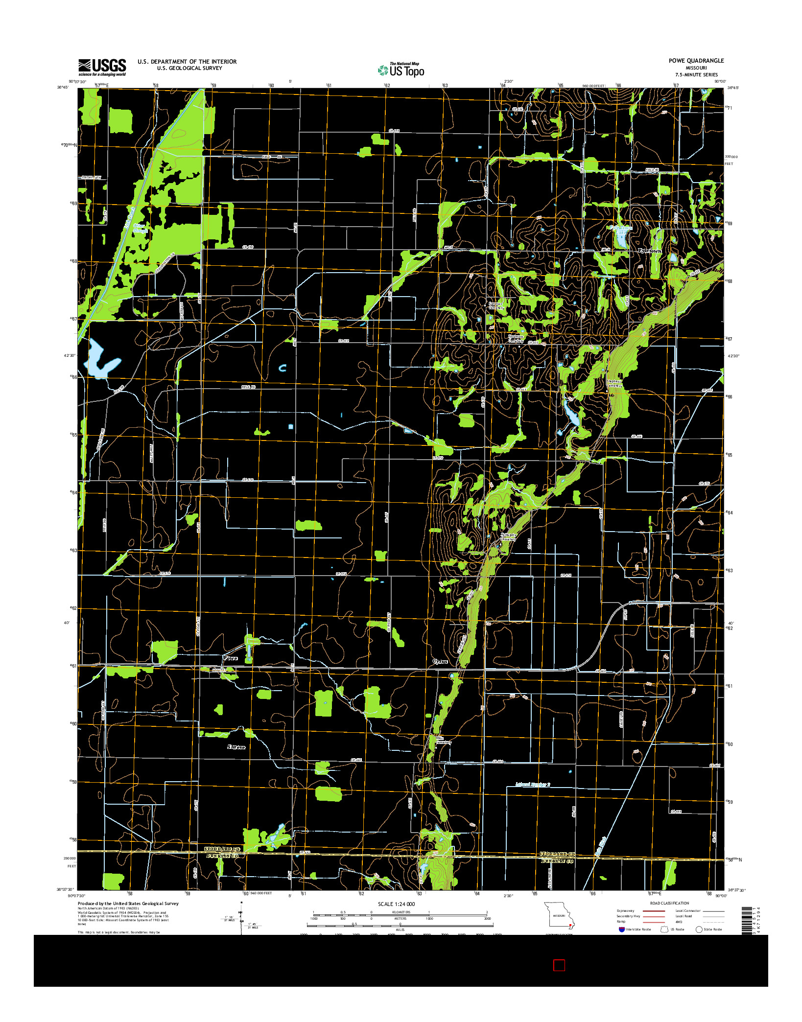 USGS US TOPO 7.5-MINUTE MAP FOR POWE, MO 2015
