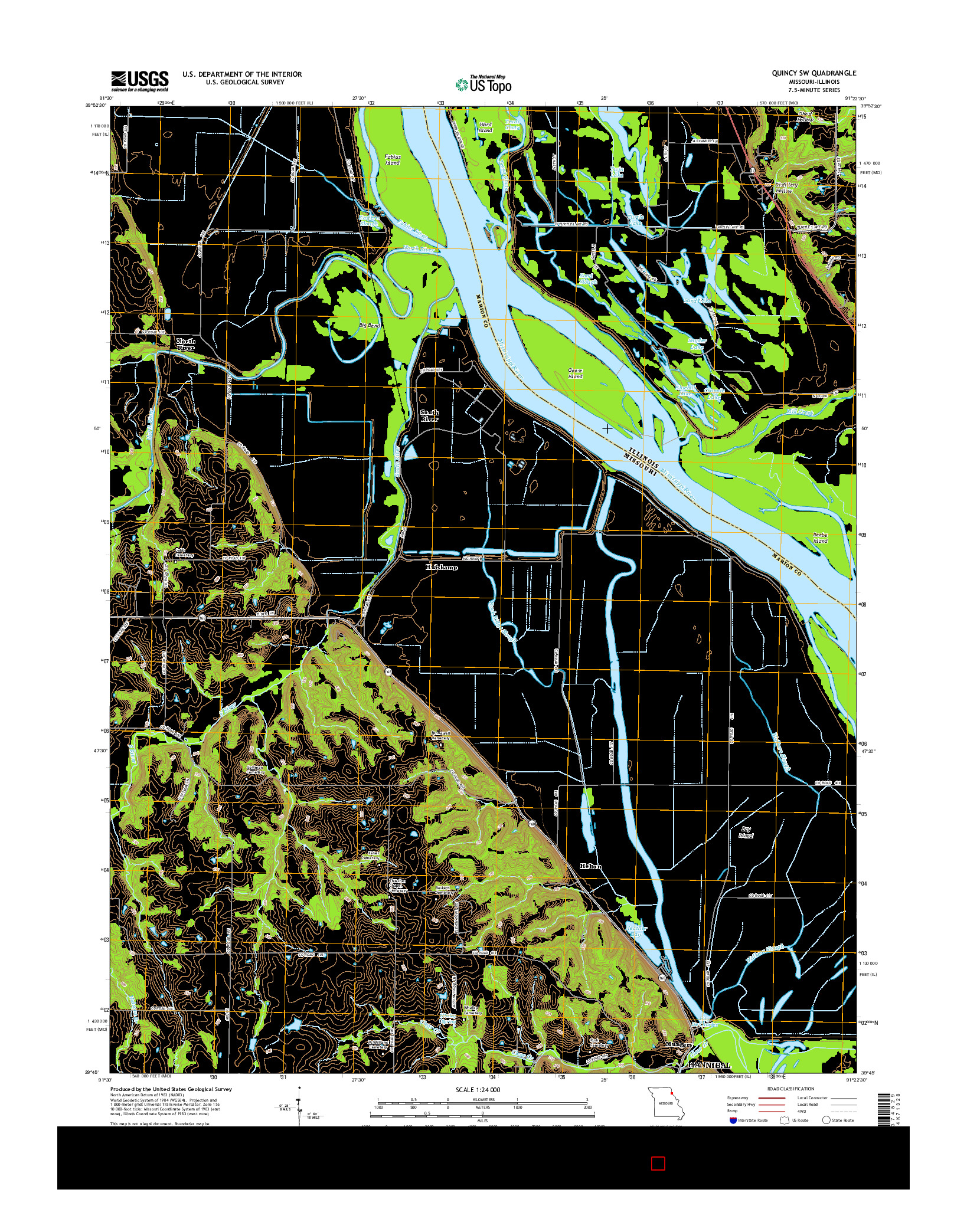 USGS US TOPO 7.5-MINUTE MAP FOR QUINCY SW, MO-IL 2015