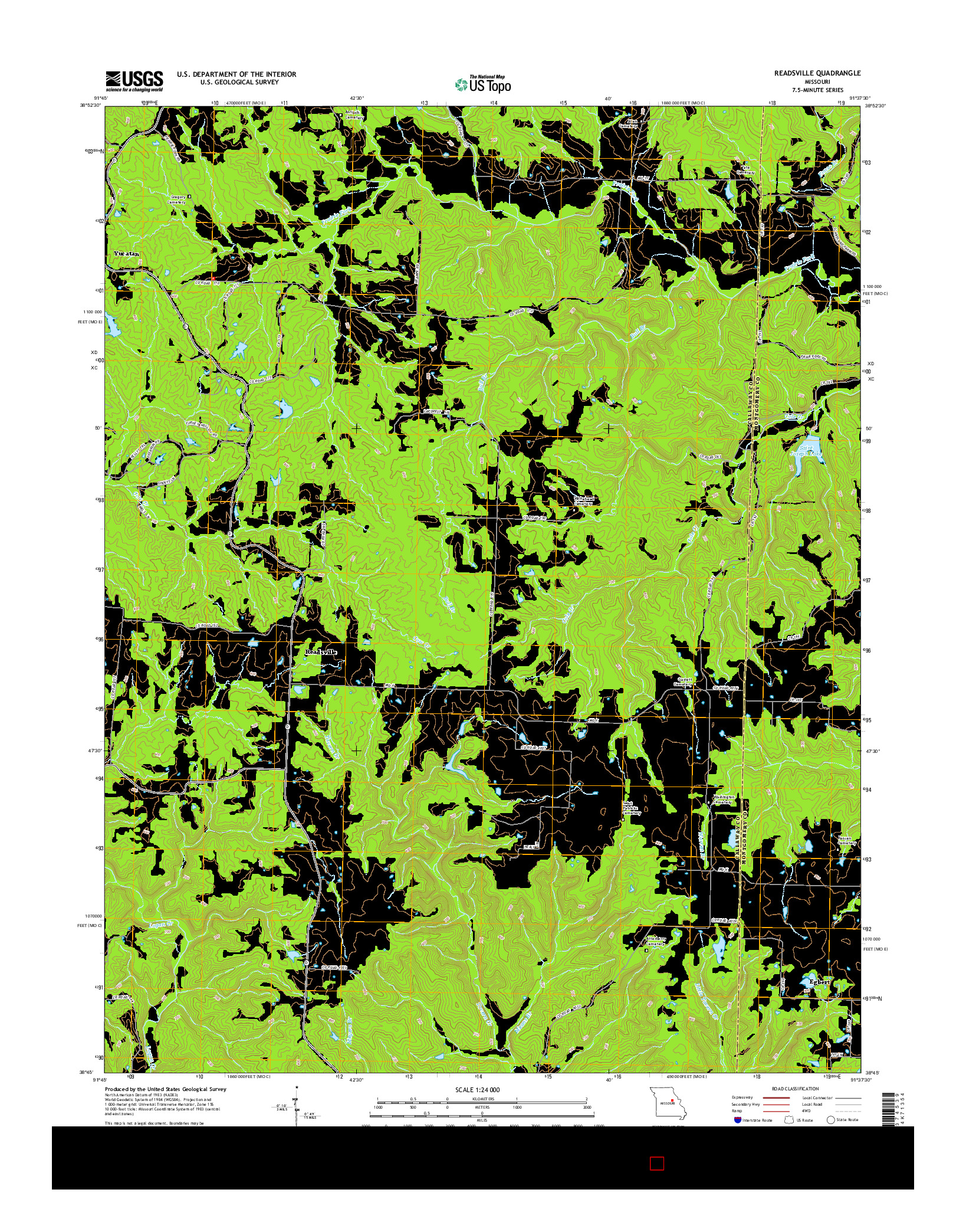 USGS US TOPO 7.5-MINUTE MAP FOR READSVILLE, MO 2015