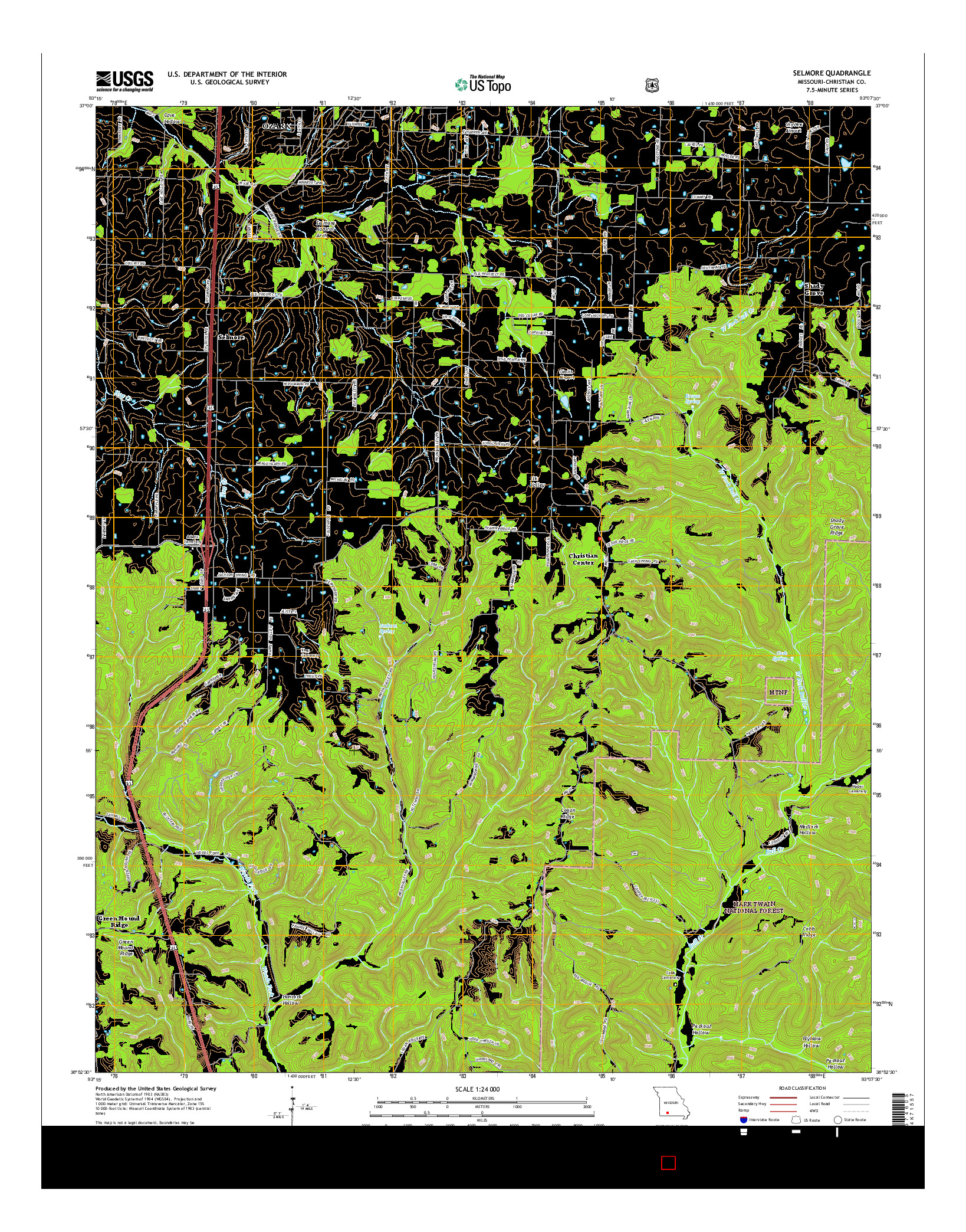 USGS US TOPO 7.5-MINUTE MAP FOR SELMORE, MO 2015