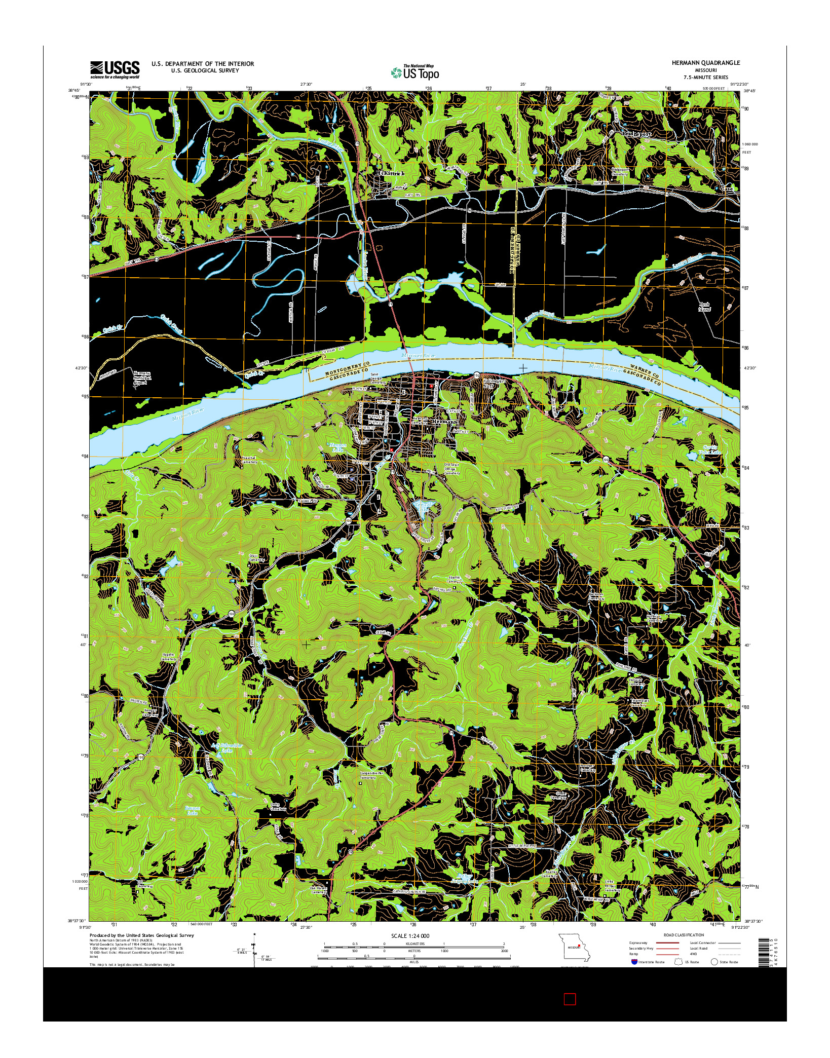 USGS US TOPO 7.5-MINUTE MAP FOR HERMANN, MO 2015