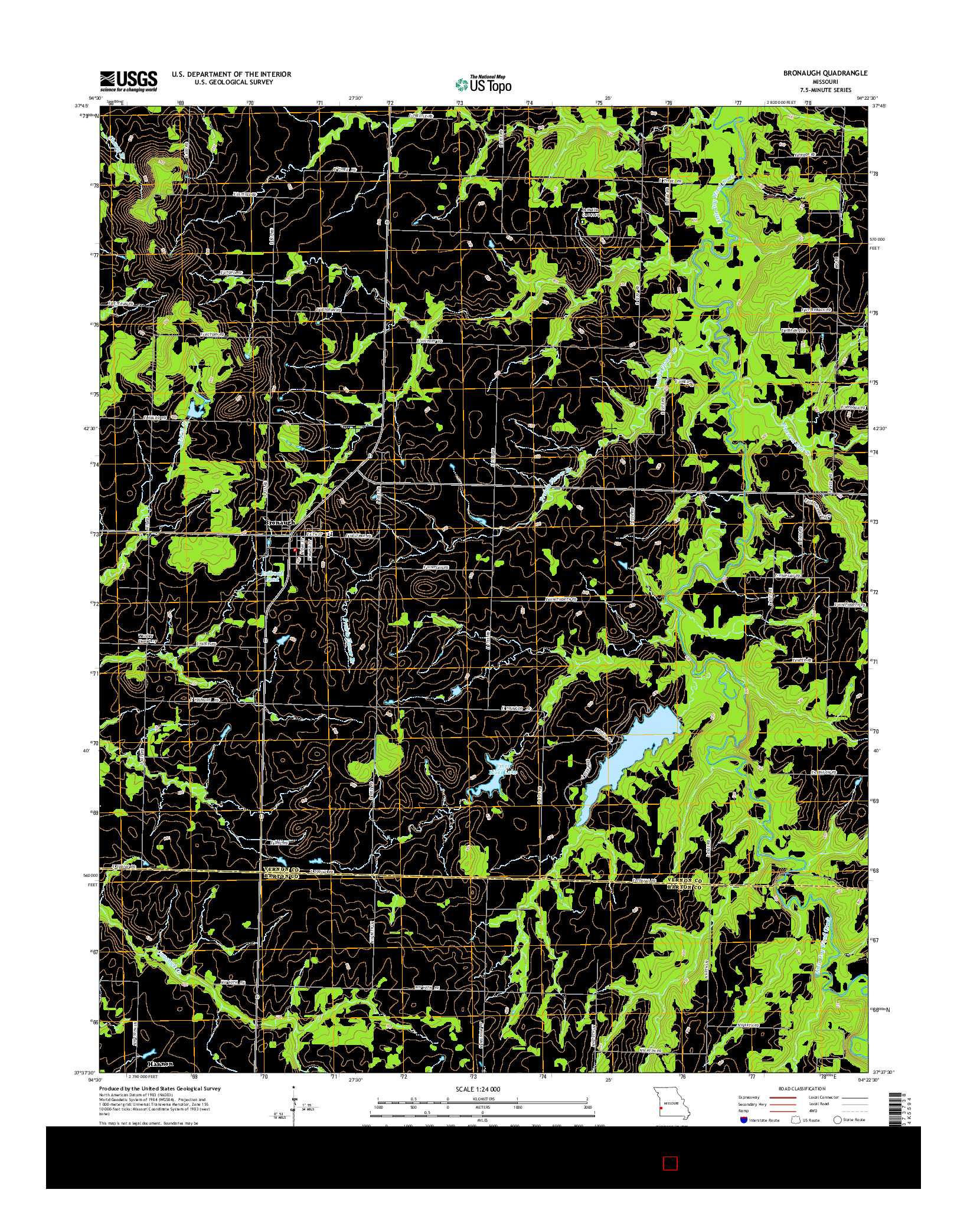 USGS US TOPO 7.5-MINUTE MAP FOR BRONAUGH, MO 2015