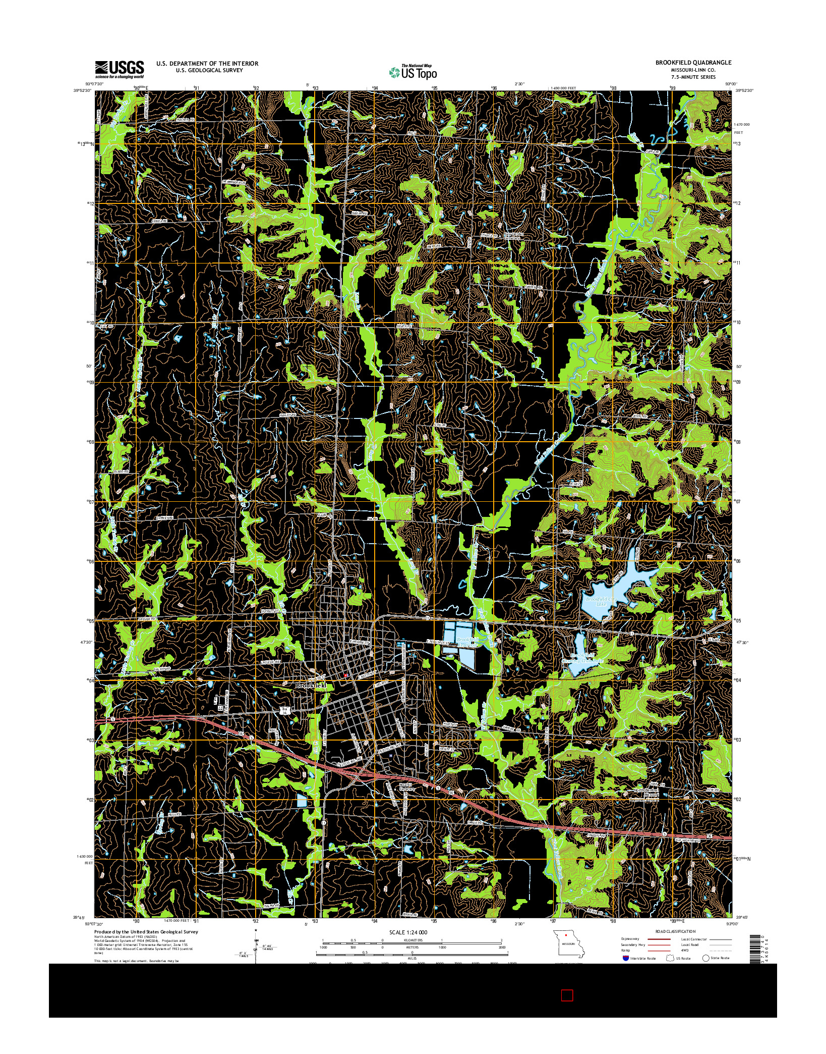 USGS US TOPO 7.5-MINUTE MAP FOR BROOKFIELD, MO 2015