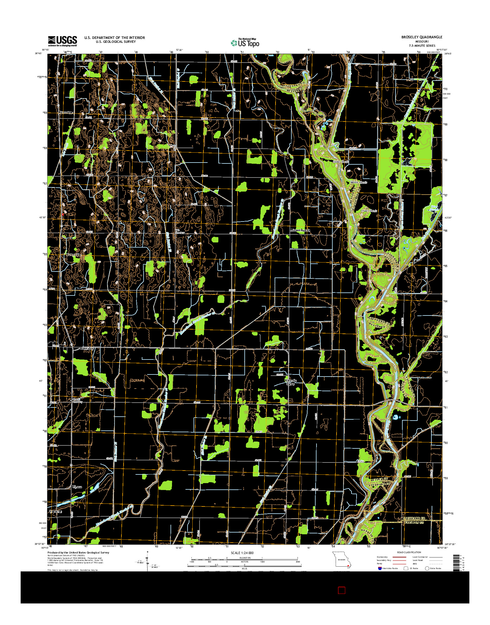 USGS US TOPO 7.5-MINUTE MAP FOR BROSELEY, MO 2015