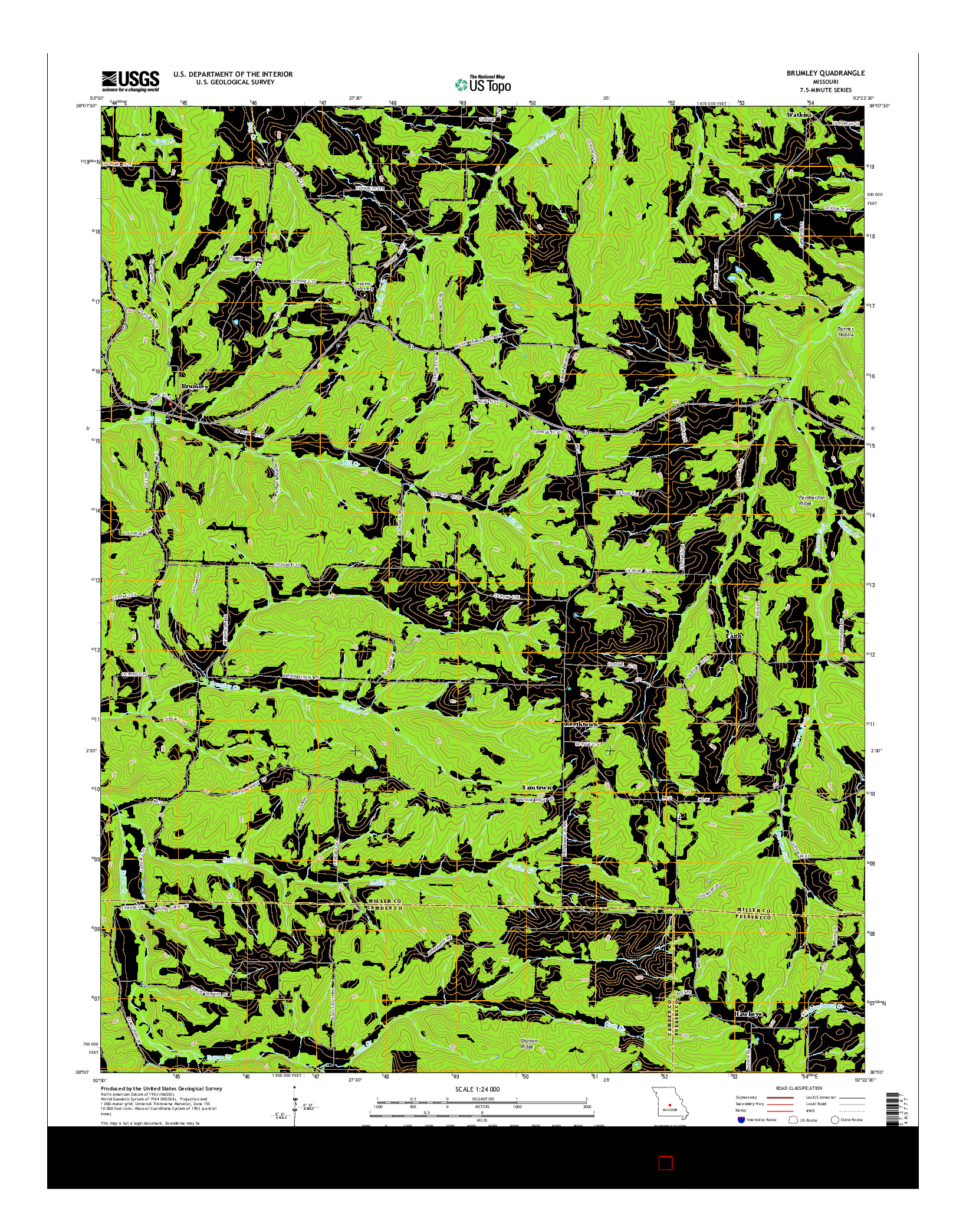 USGS US TOPO 7.5-MINUTE MAP FOR BRUMLEY, MO 2015