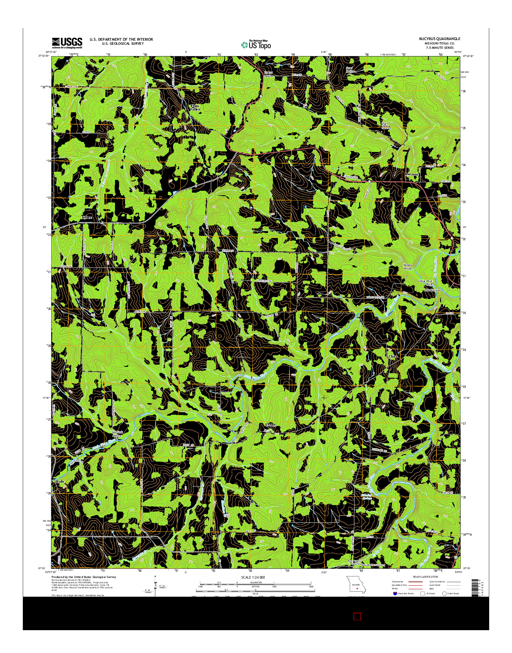 USGS US TOPO 7.5-MINUTE MAP FOR BUCYRUS, MO 2015