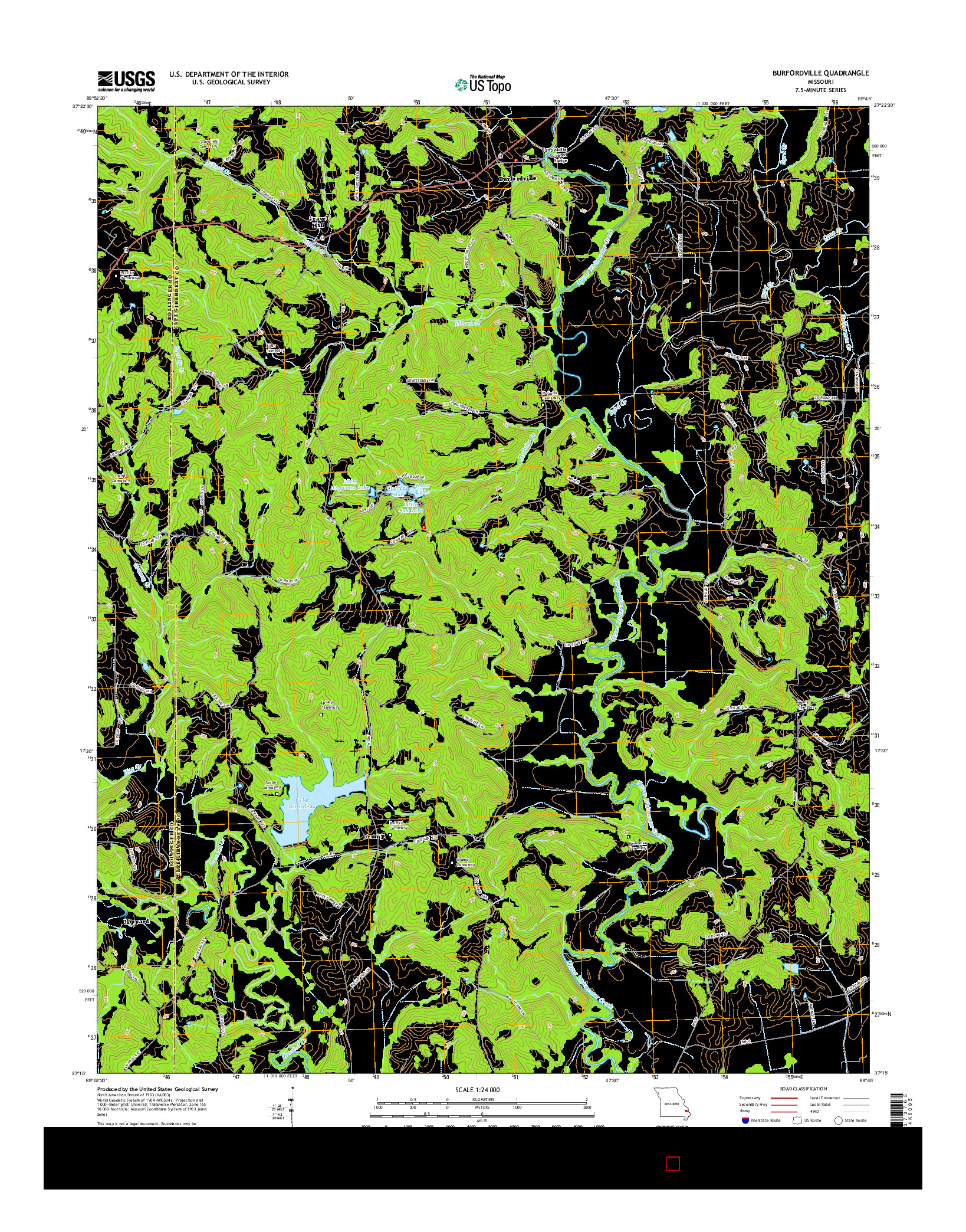 USGS US TOPO 7.5-MINUTE MAP FOR BURFORDVILLE, MO 2015