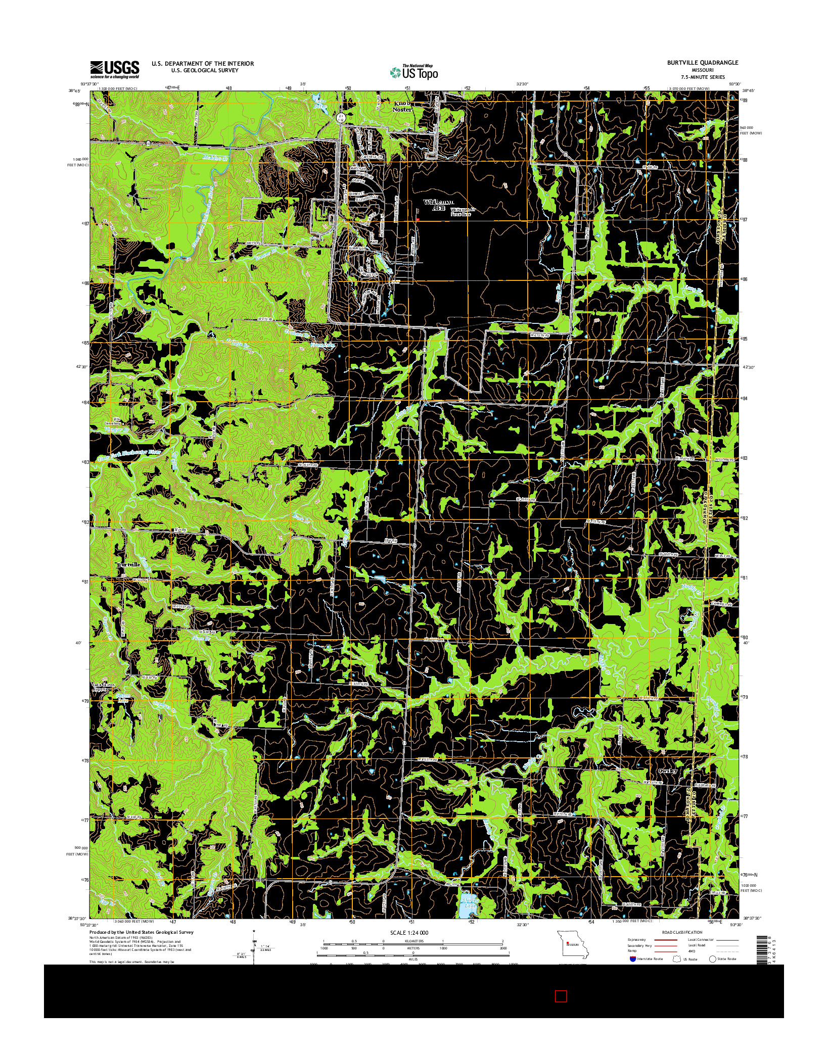 USGS US TOPO 7.5-MINUTE MAP FOR BURTVILLE, MO 2015