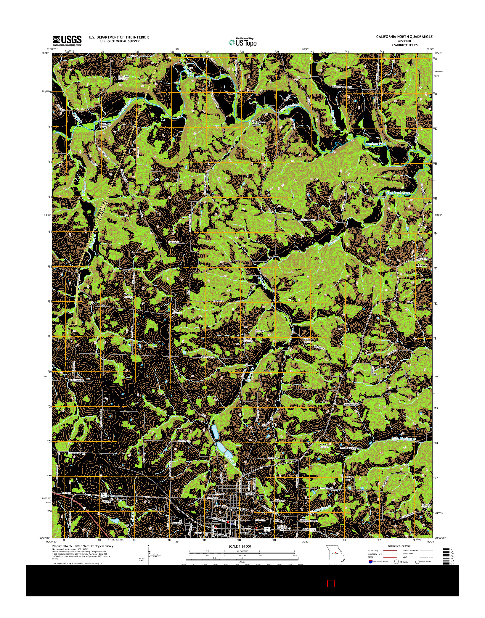 USGS US TOPO 7.5-MINUTE MAP FOR CALIFORNIA NORTH, MO 2015