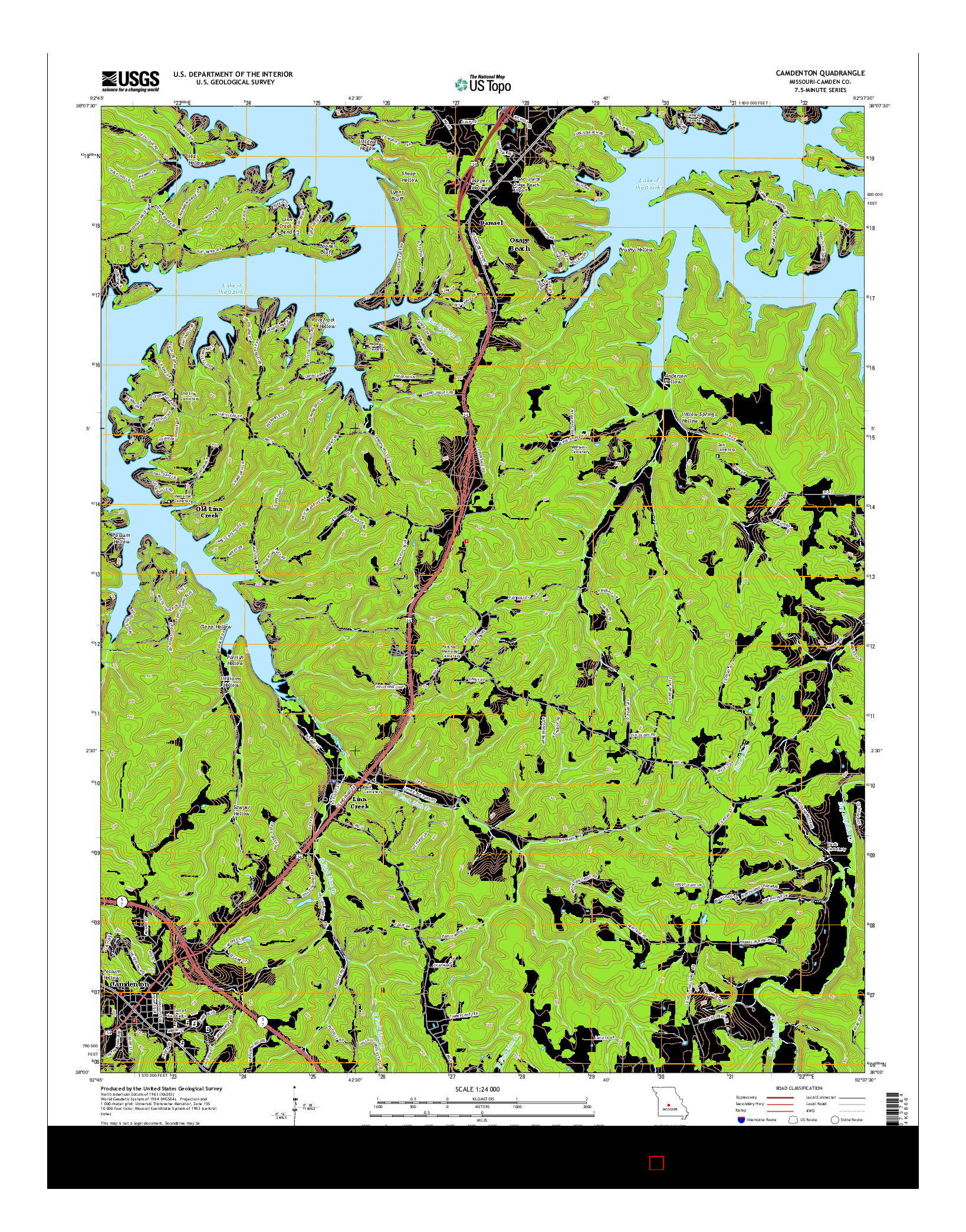 USGS US TOPO 7.5-MINUTE MAP FOR CAMDENTON, MO 2015