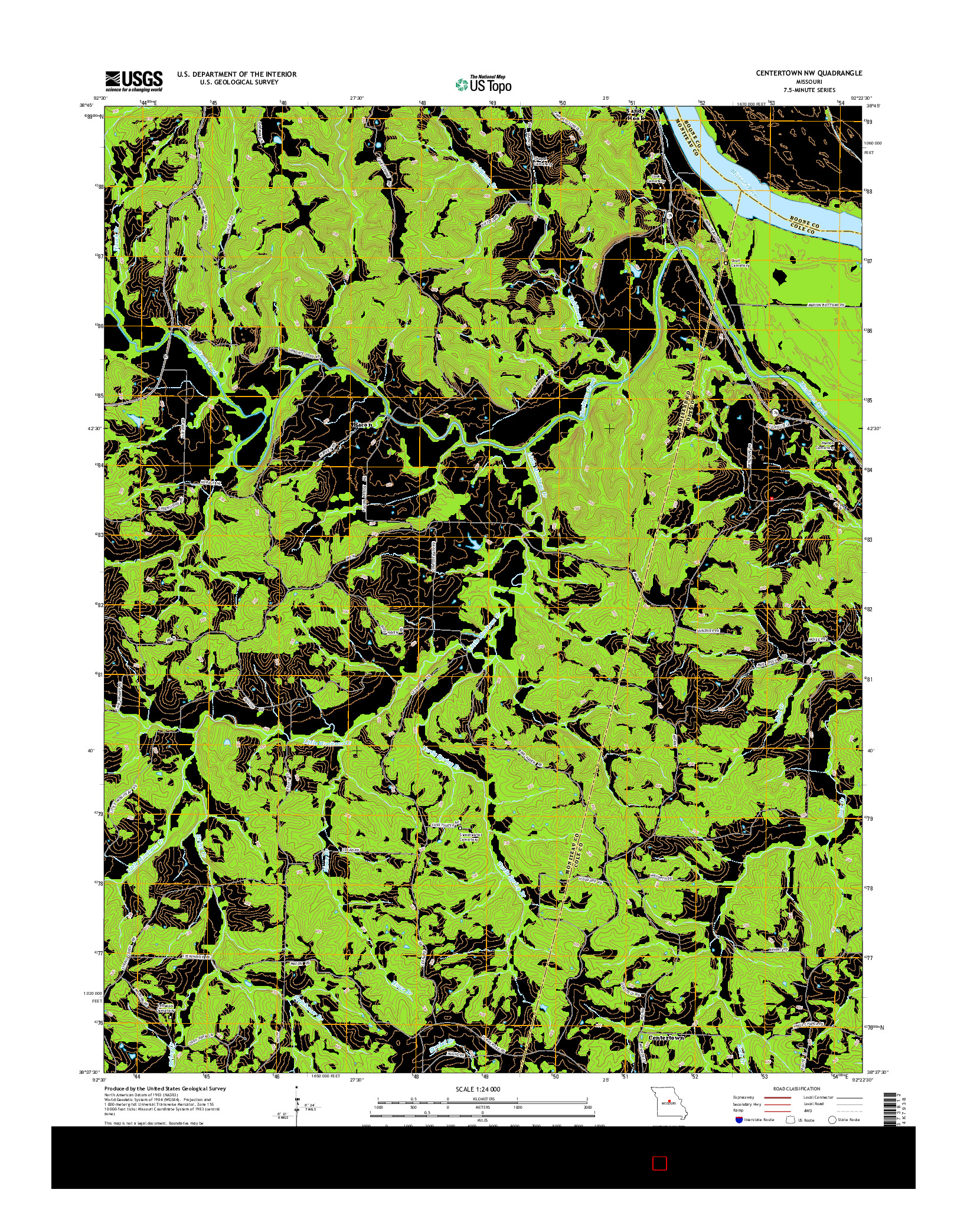 USGS US TOPO 7.5-MINUTE MAP FOR CENTERTOWN NW, MO 2015