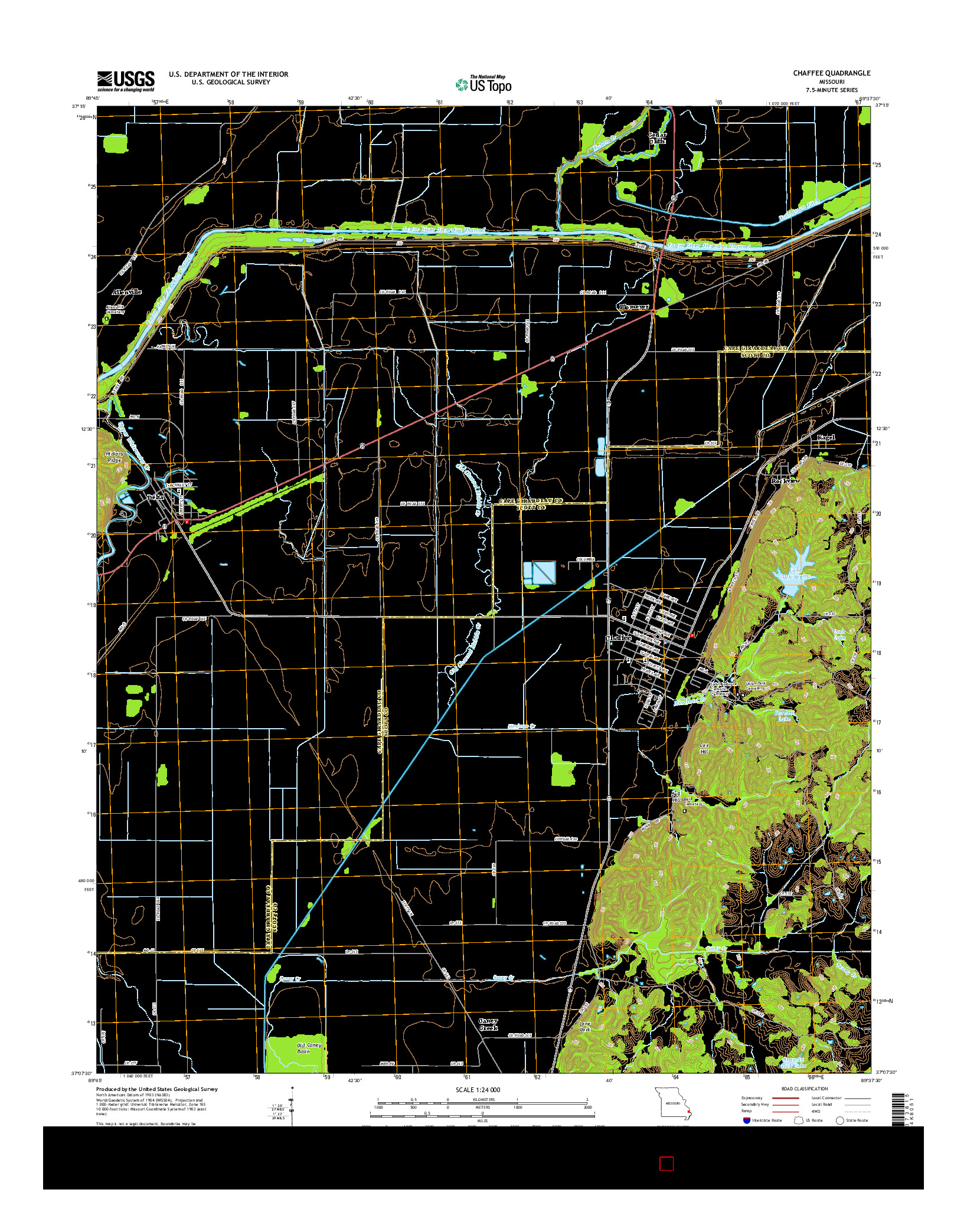 USGS US TOPO 7.5-MINUTE MAP FOR CHAFFEE, MO 2015