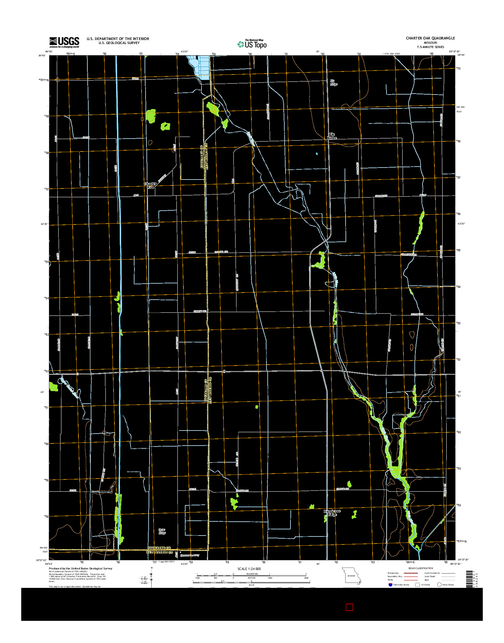 USGS US TOPO 7.5-MINUTE MAP FOR CHARTER OAK, MO 2015