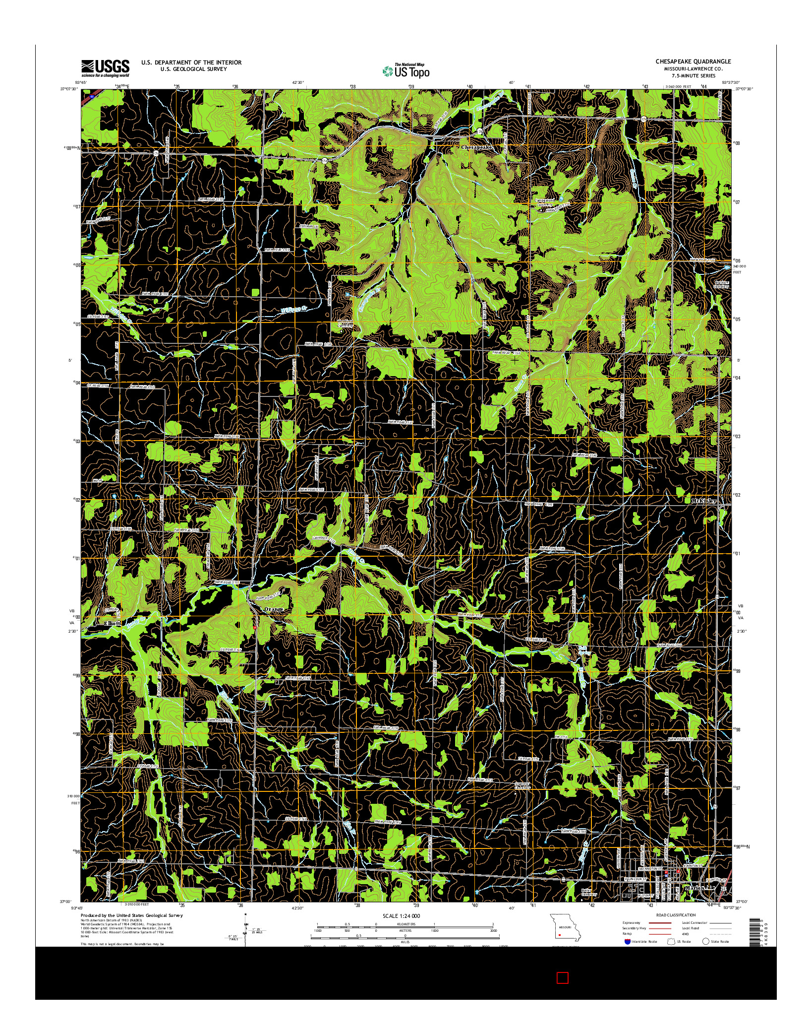 USGS US TOPO 7.5-MINUTE MAP FOR CHESAPEAKE, MO 2015