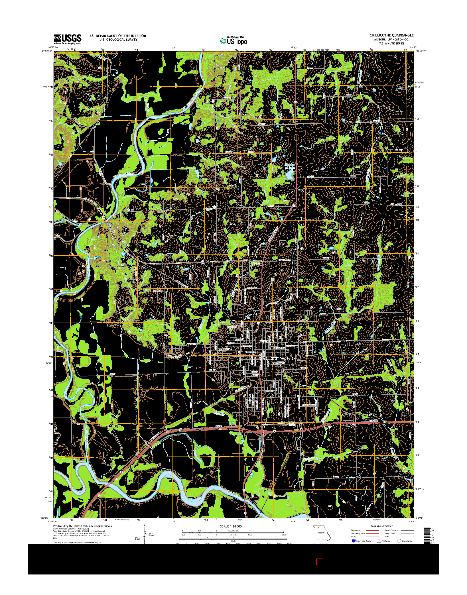 USGS US TOPO 7.5-MINUTE MAP FOR CHILLICOTHE, MO 2015