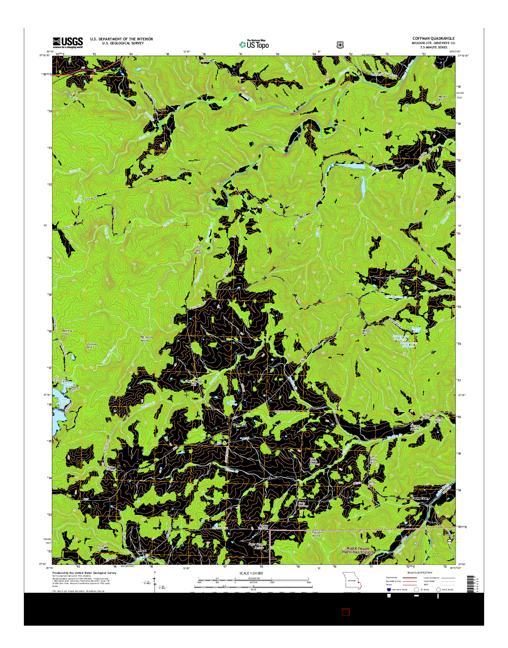 USGS US TOPO 7.5-MINUTE MAP FOR COFFMAN, MO 2015