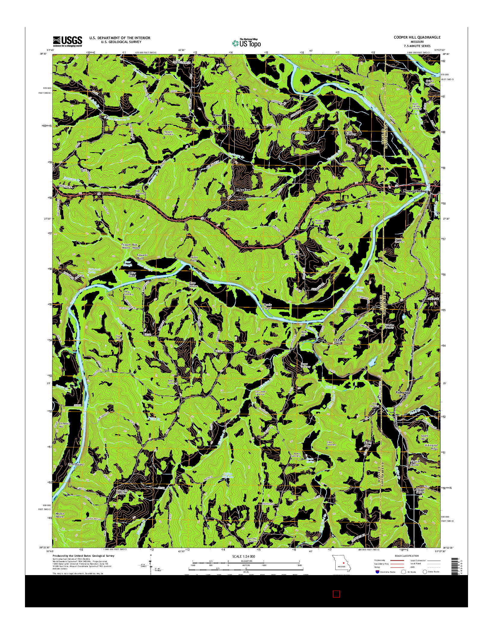 USGS US TOPO 7.5-MINUTE MAP FOR COOPER HILL, MO 2015