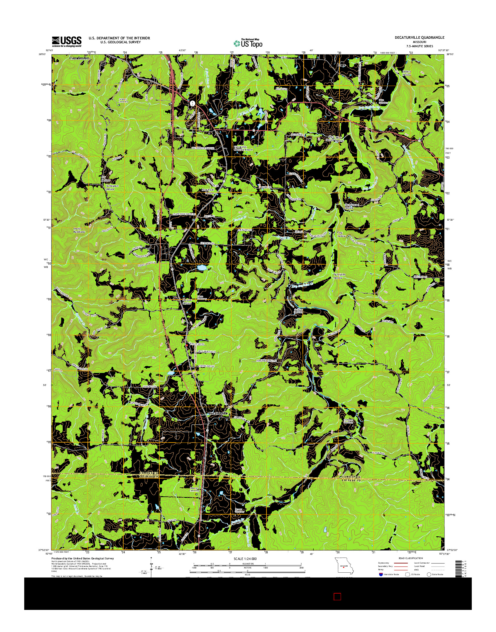 USGS US TOPO 7.5-MINUTE MAP FOR DECATURVILLE, MO 2015