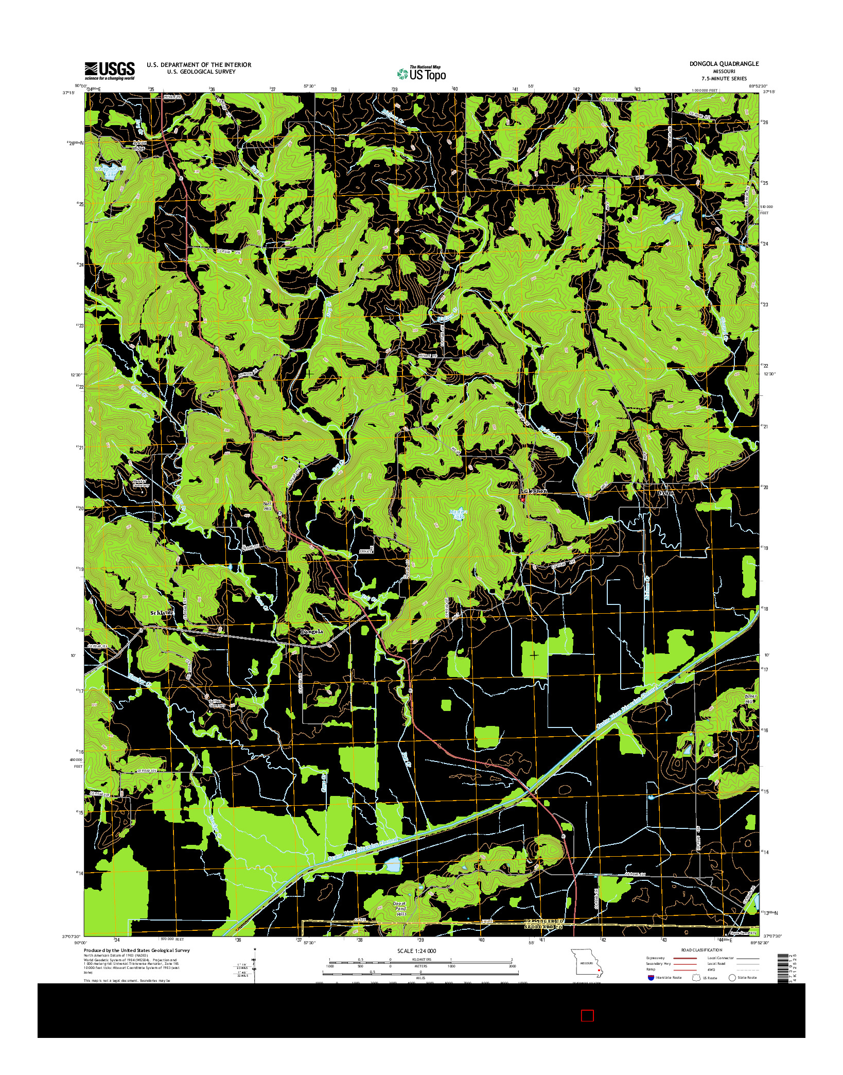 USGS US TOPO 7.5-MINUTE MAP FOR DONGOLA, MO 2015